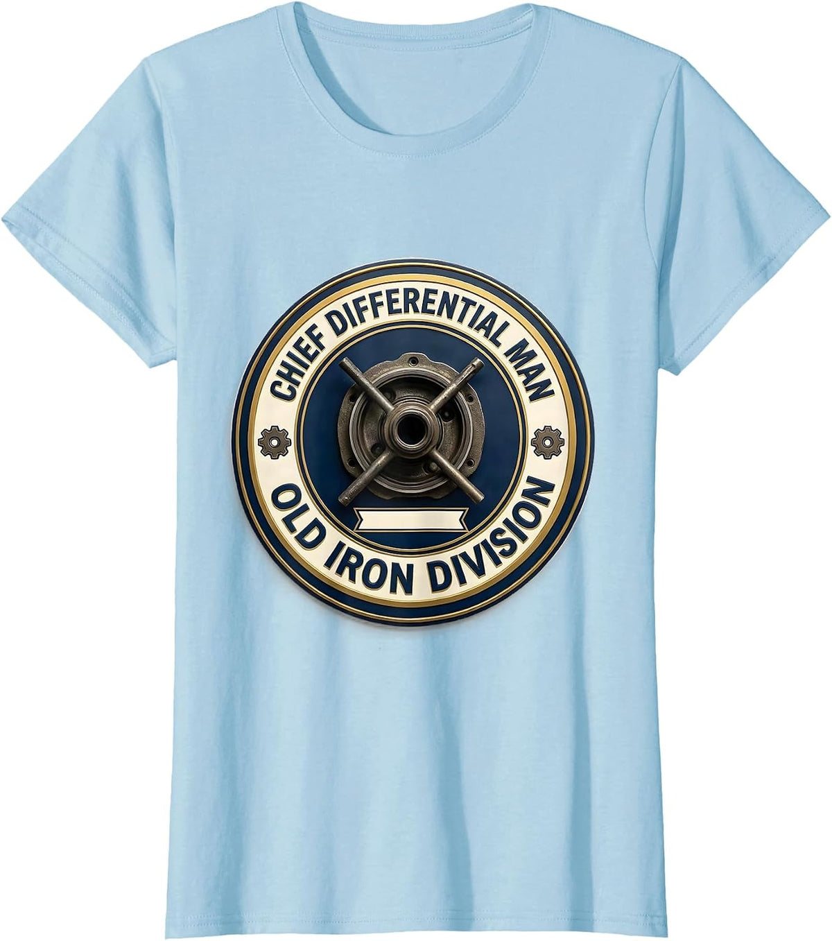 Chief Differential Man, Old Iron Division Classic Car T-Shirt - Baby Blue
