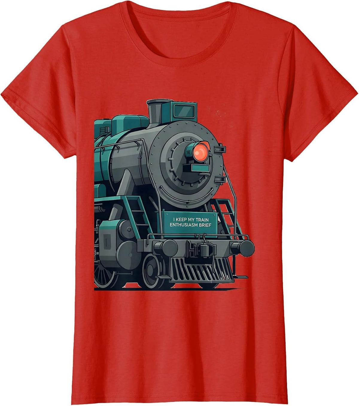 I Keep My Train Enthusiasm Brief Funny Train Enthusiast T-Shirt - Red