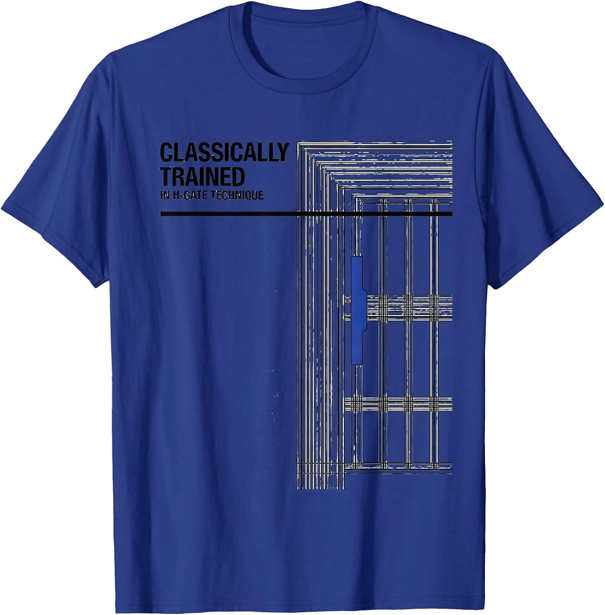 Classically Trained In H-Gate Technique Manual Car Guy T-Shirt - Royal Blue