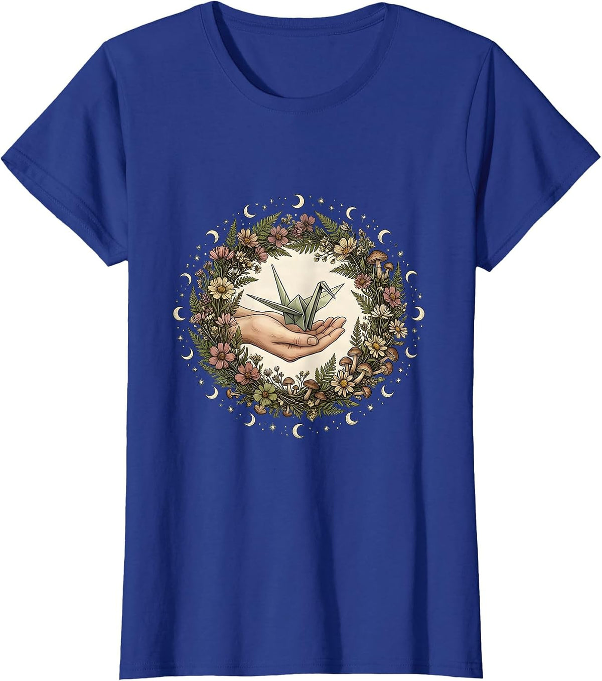 Women's Origami Crane Occupational Therapy Art T-Shirt - Royal Blue