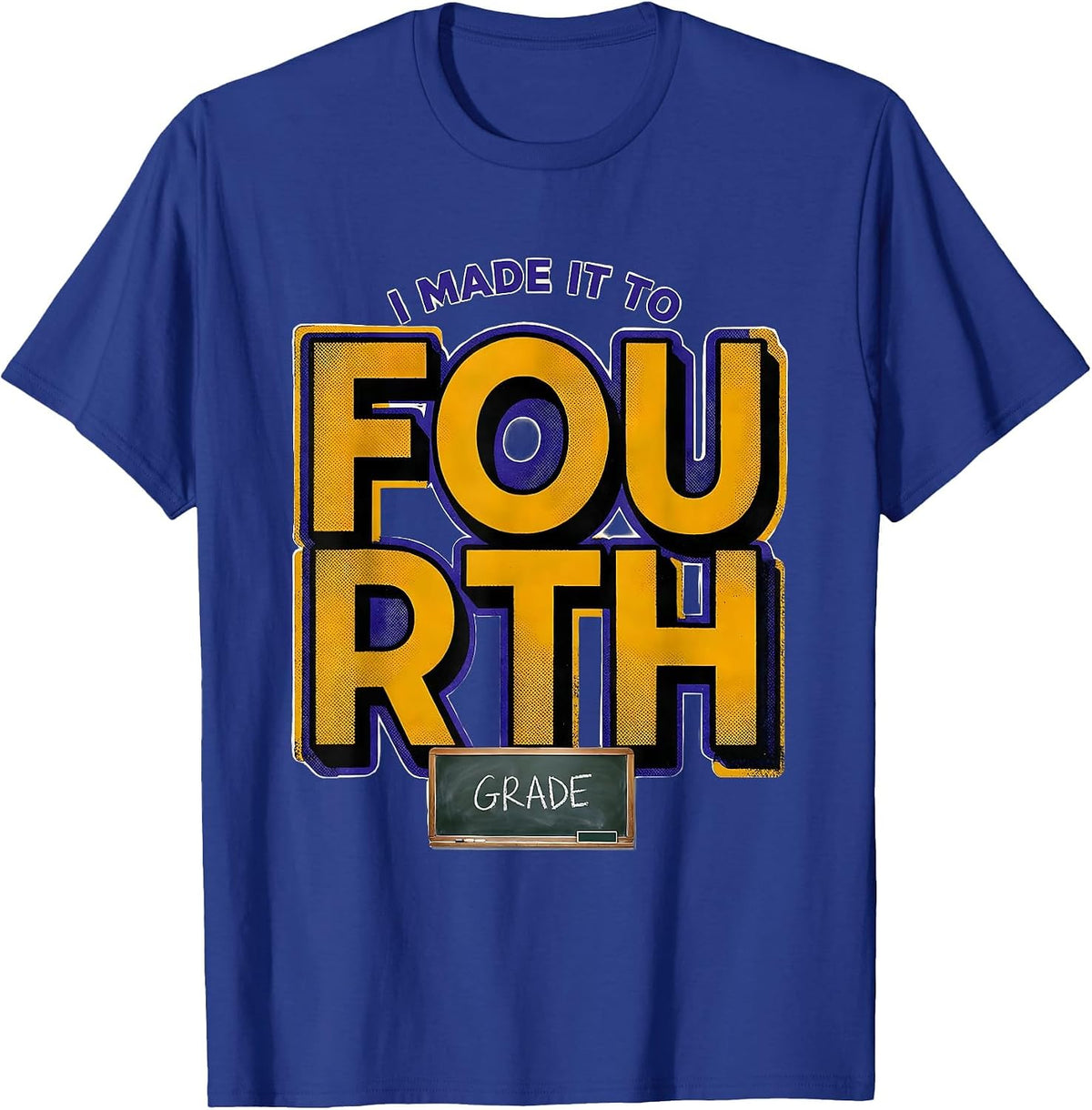Men's I Made It To Fourth Grade Retro Fourth Grade Vibes Back To T-Shirt - Royal Blue