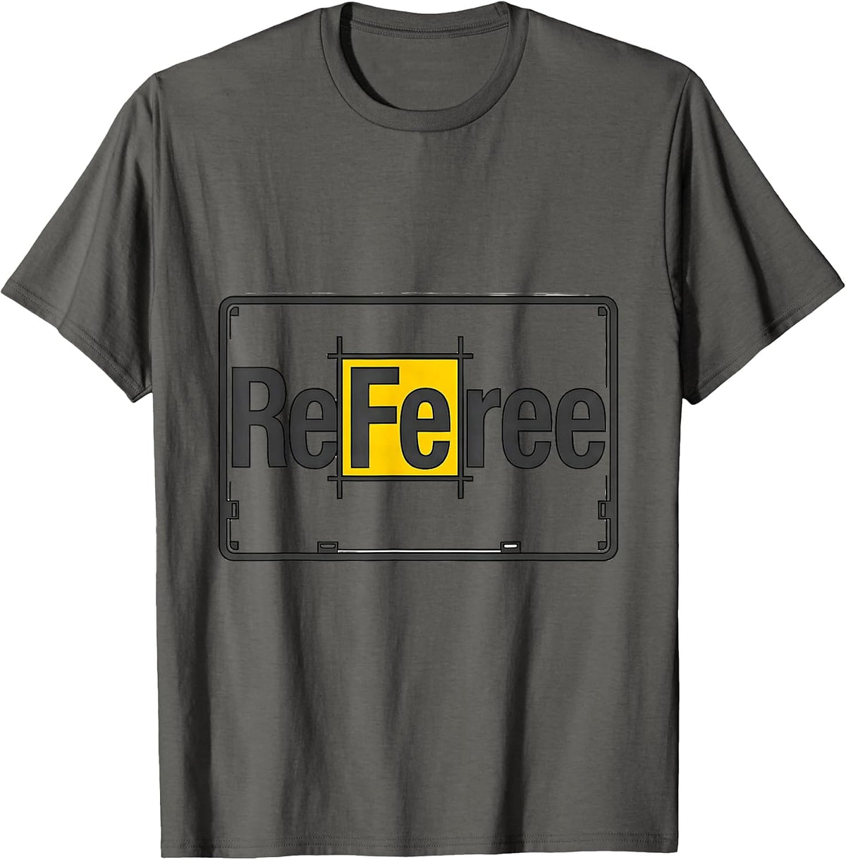 Men's ReFe ree Funny Iron Wordplay Science Humor T-Shirt - Asphalt Grey