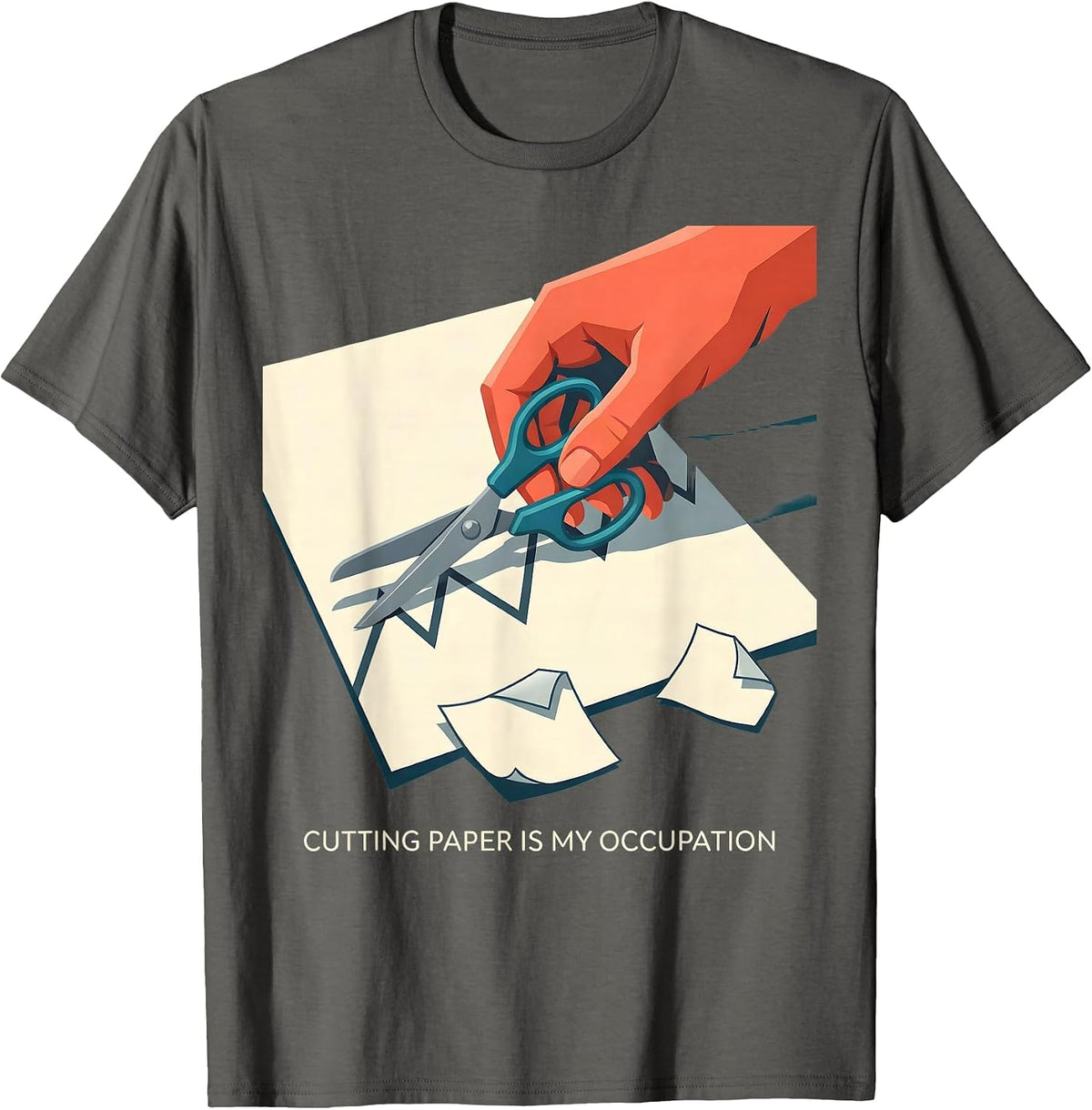 Men's Cutting Paper Is My Occupation Occupational Therapy OT Month T-Shirt - Asphalt Grey