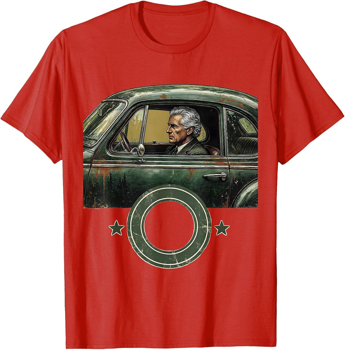 Men's 1940s Roadster Vintage Car Guy Birthday Gift T-Shirt - Red