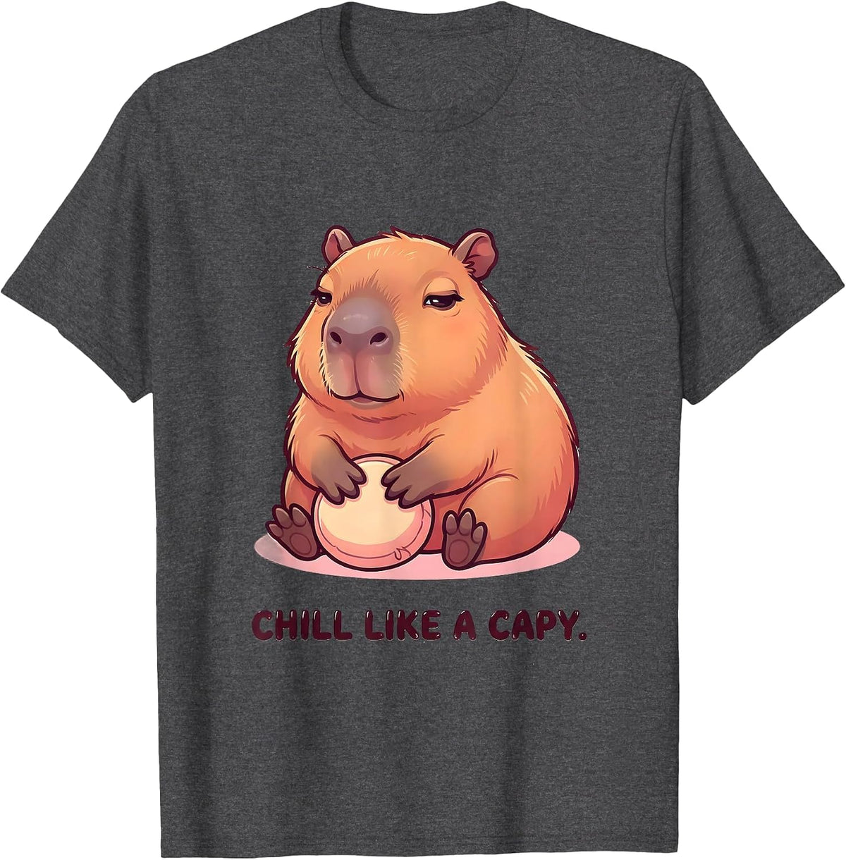 Chill Like A Capy Cute Capybara Animal Humor Meme T-Shirt - Dark Heather Grey