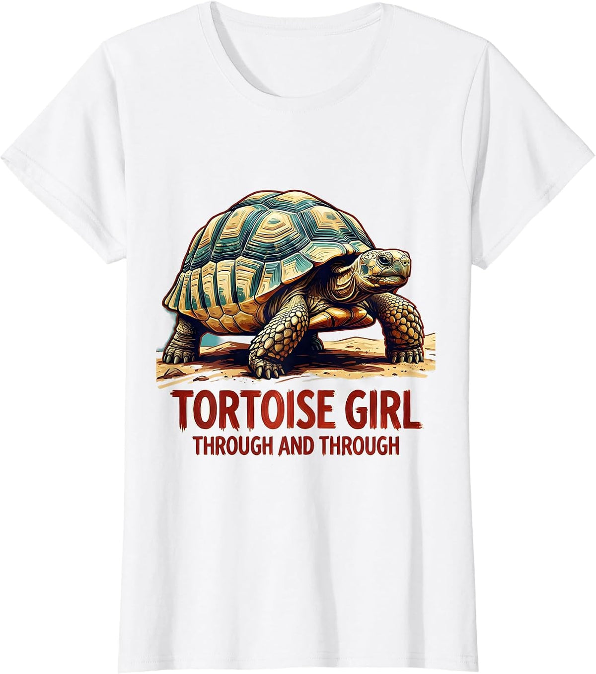 Tortoise Girl Through And Through Cute Tortoise Lover Animal T-Shirt - White