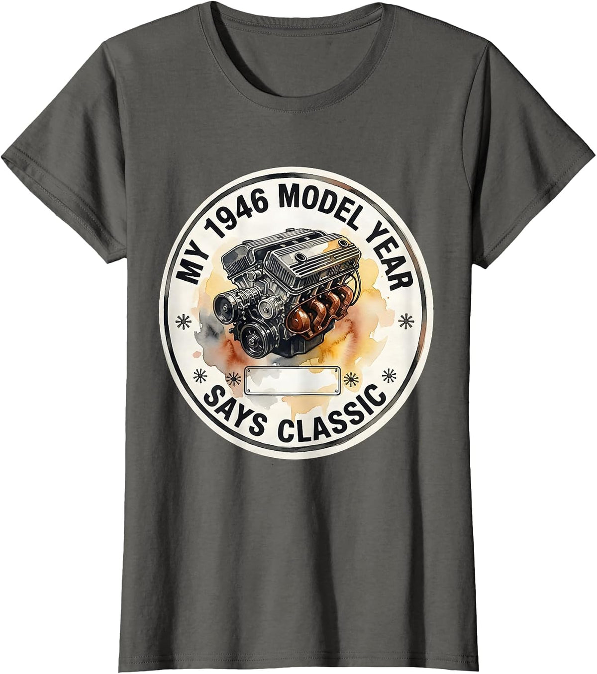 Women's My 1946 Model Year Says Classic Vintage Muscle Car T-Shirt - Asphalt Grey