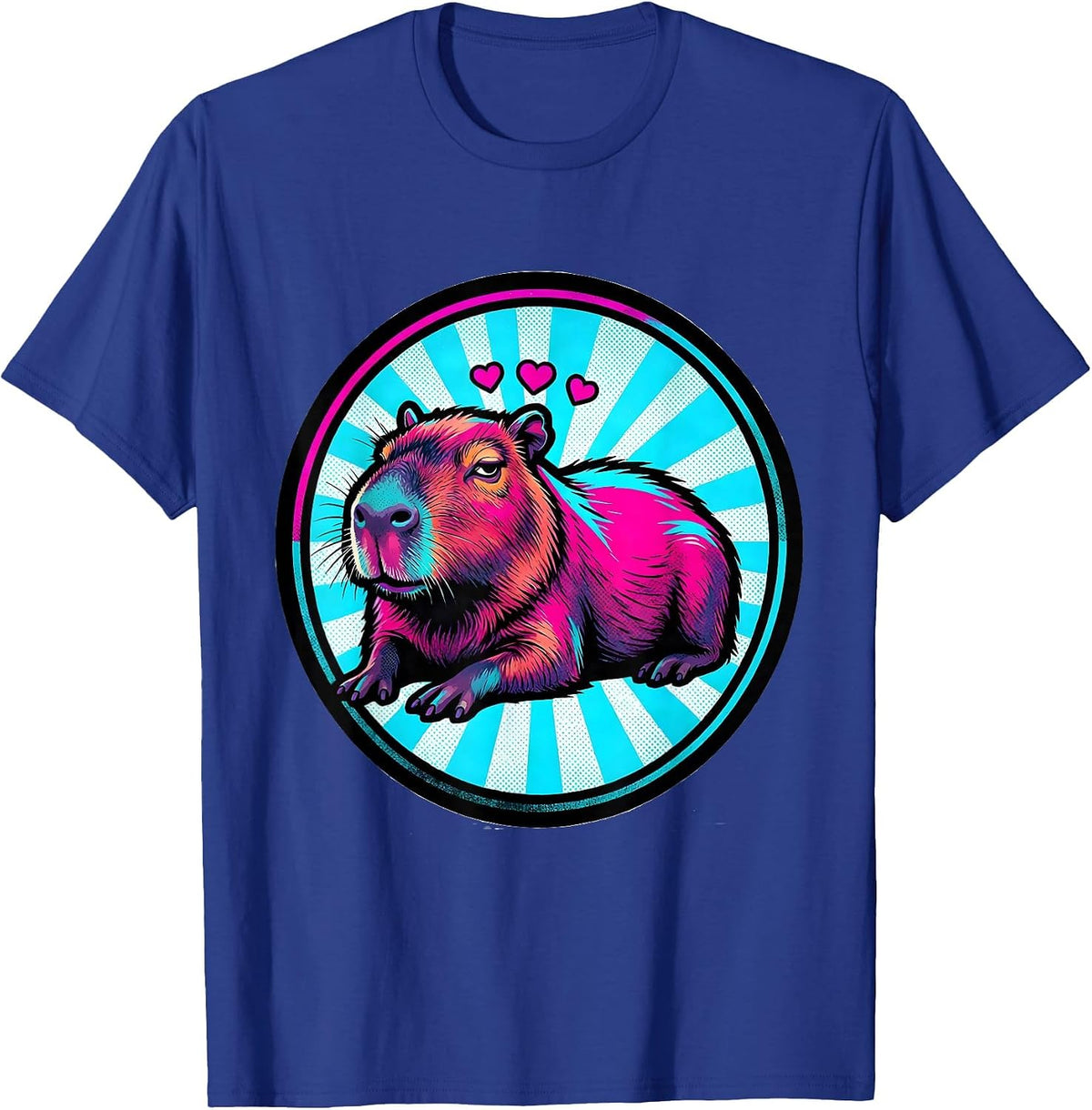 Men's Capybara Pop Art Meme Humor Funny Animal Fan T-Shirt - Royal Blue