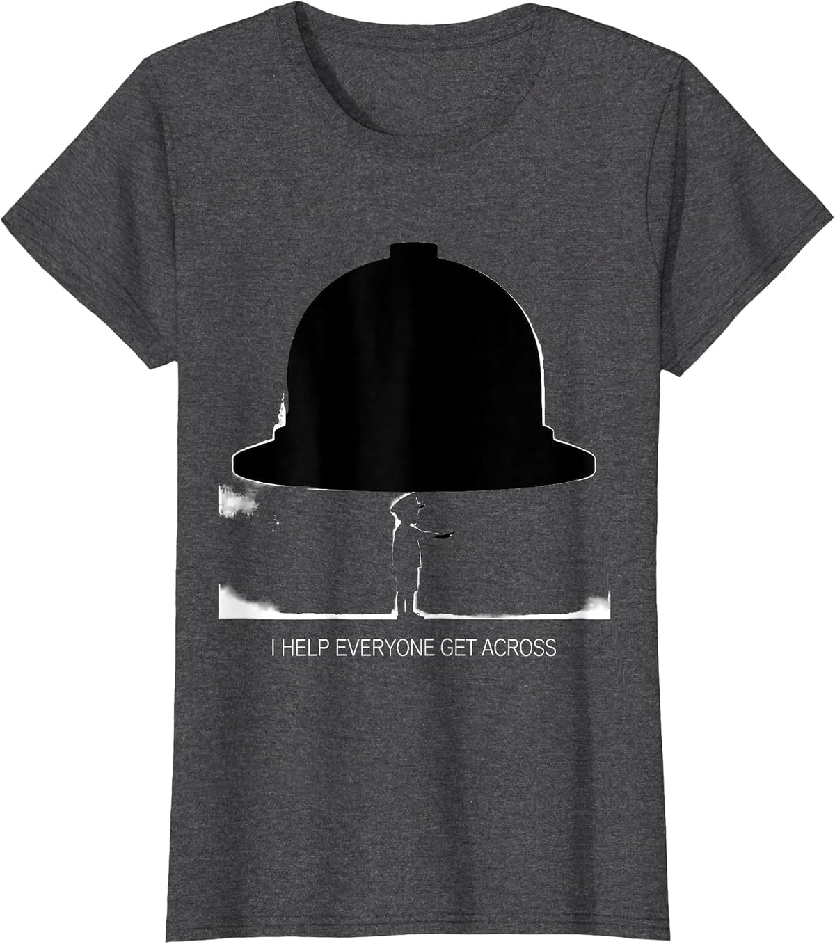 Women's I Help Everyone Get Across Playful Police Officer Kids T-Shirt - Dark Heather Grey