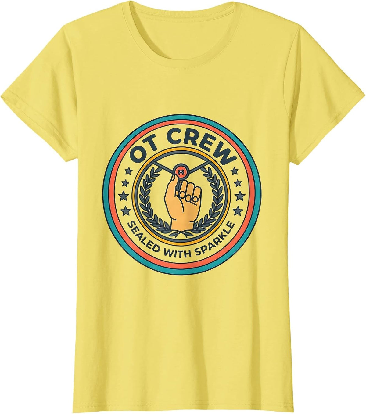 OT Crew Sealed With Sparkle Funny Occupational Therapy T-Shirt - Lemon Yellow