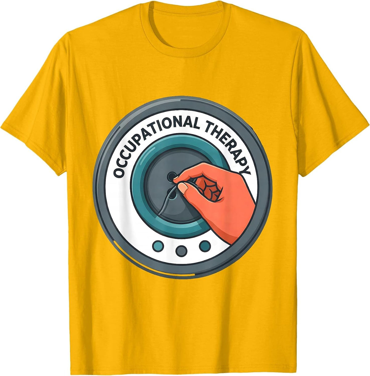 Occupational Therapy Retro Badge Pediatric OT Month Gift T-Shirt - Golden Yellow