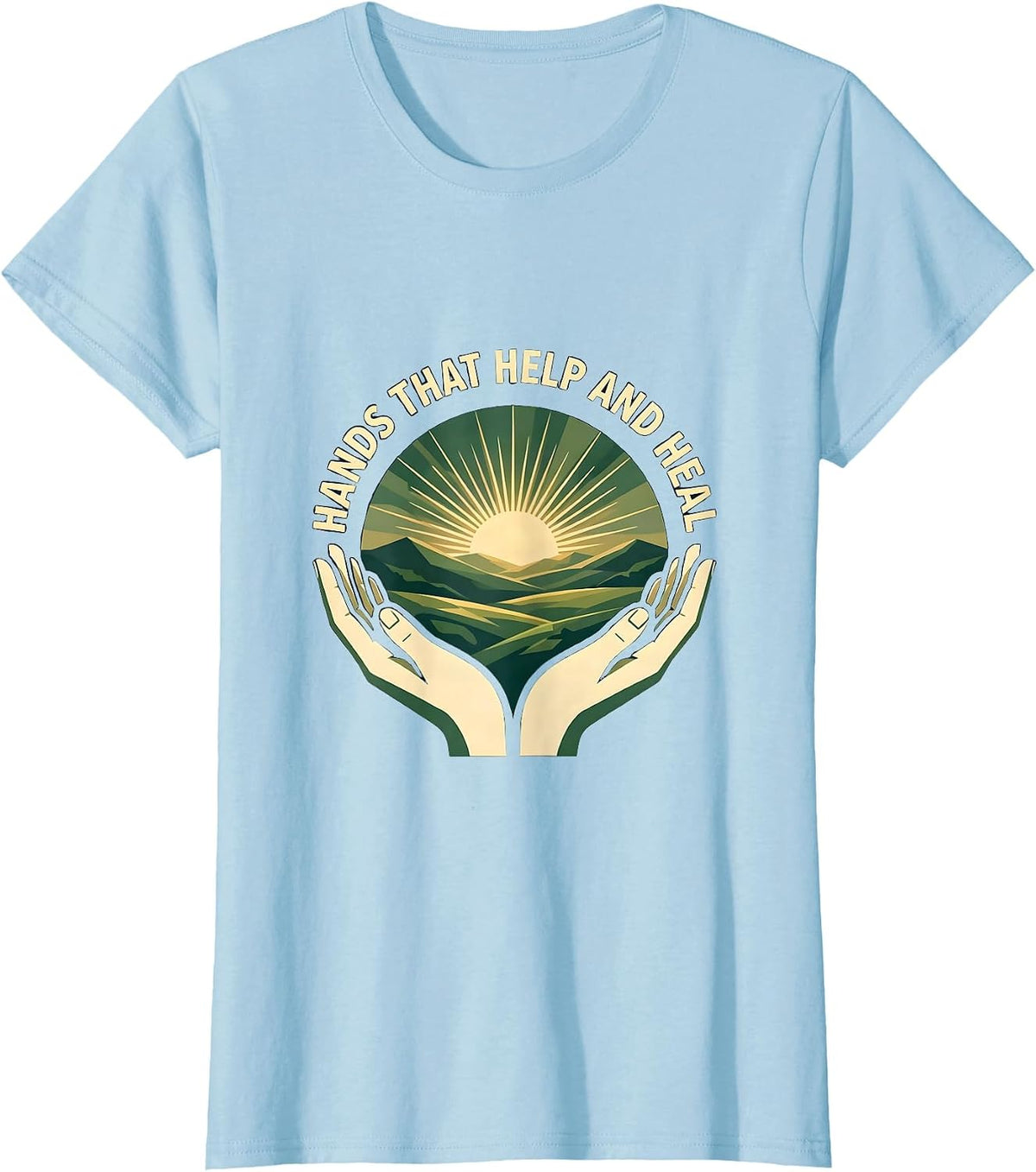 Hands That Help and Heal Occupational Therapy T-Shirt - Baby Blue