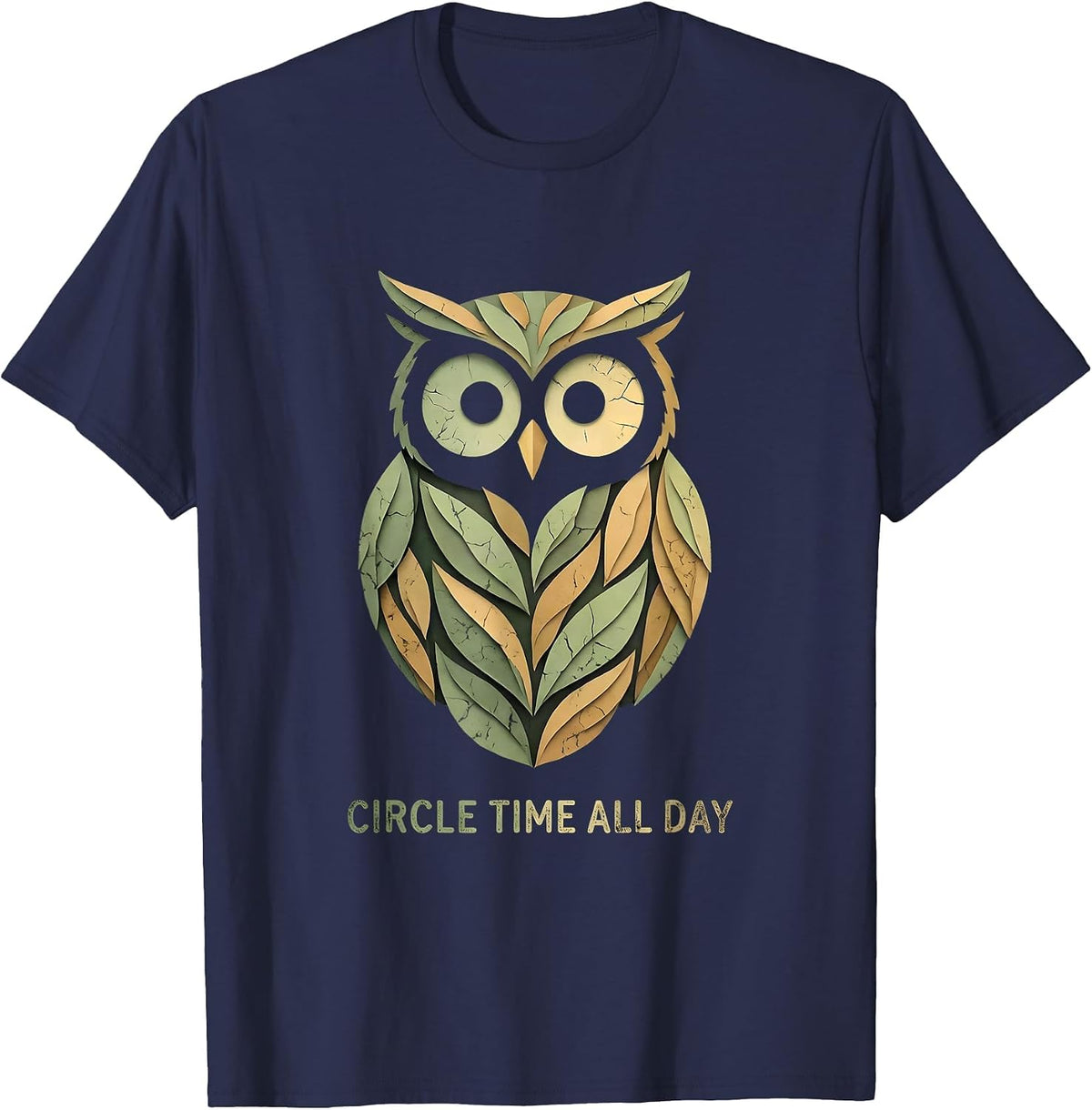 Circle Time All Day Preschool Teacher Design T-Shirt - Navy Blue