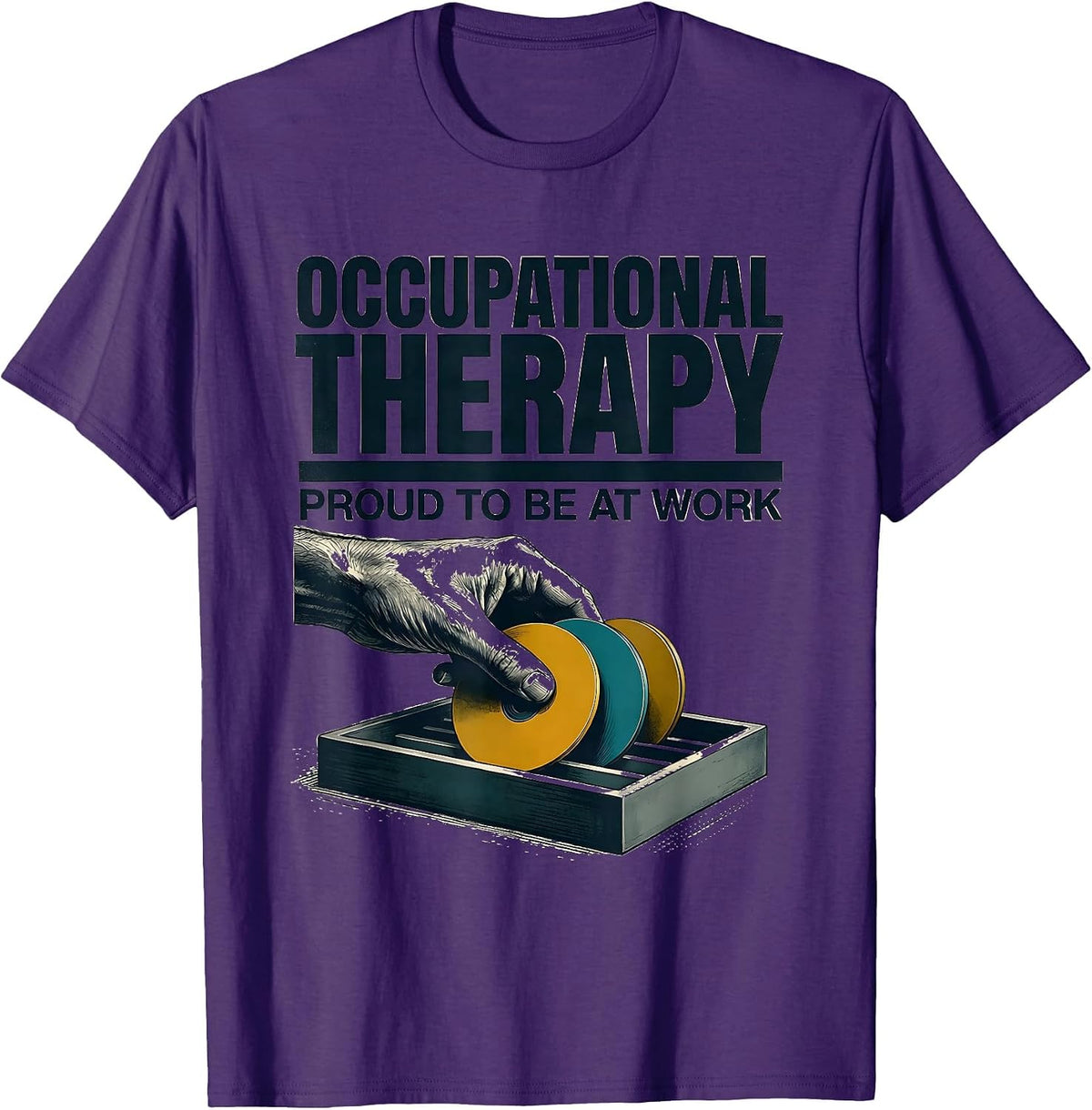 Occupational Therapy, Proud To Be At Work Midcentury Modern T-Shirt - Purple