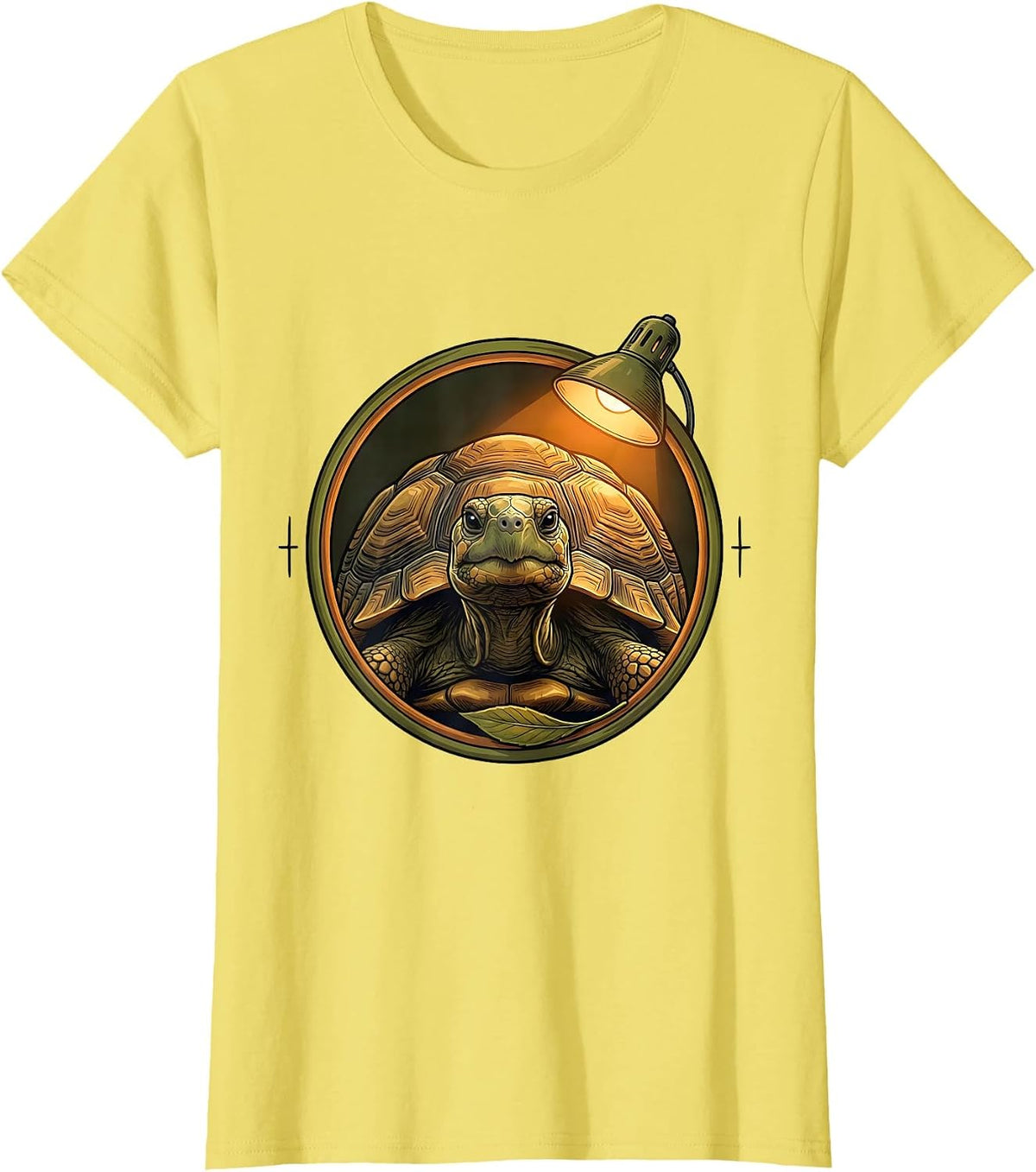 Tortoise Badge Lighthearted Animal Lover Humor T-Shirt - Lemon Yellow