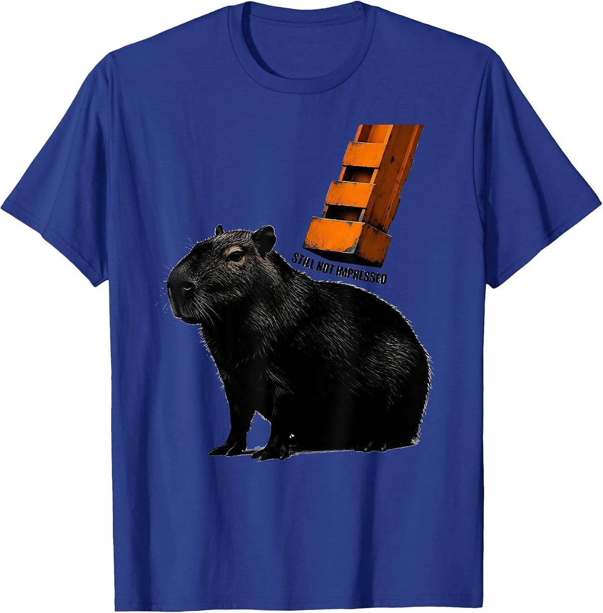 Men's Still Not Impressed Funny Capybara Gamer Meme Humor T-Shirt - Royal Blue