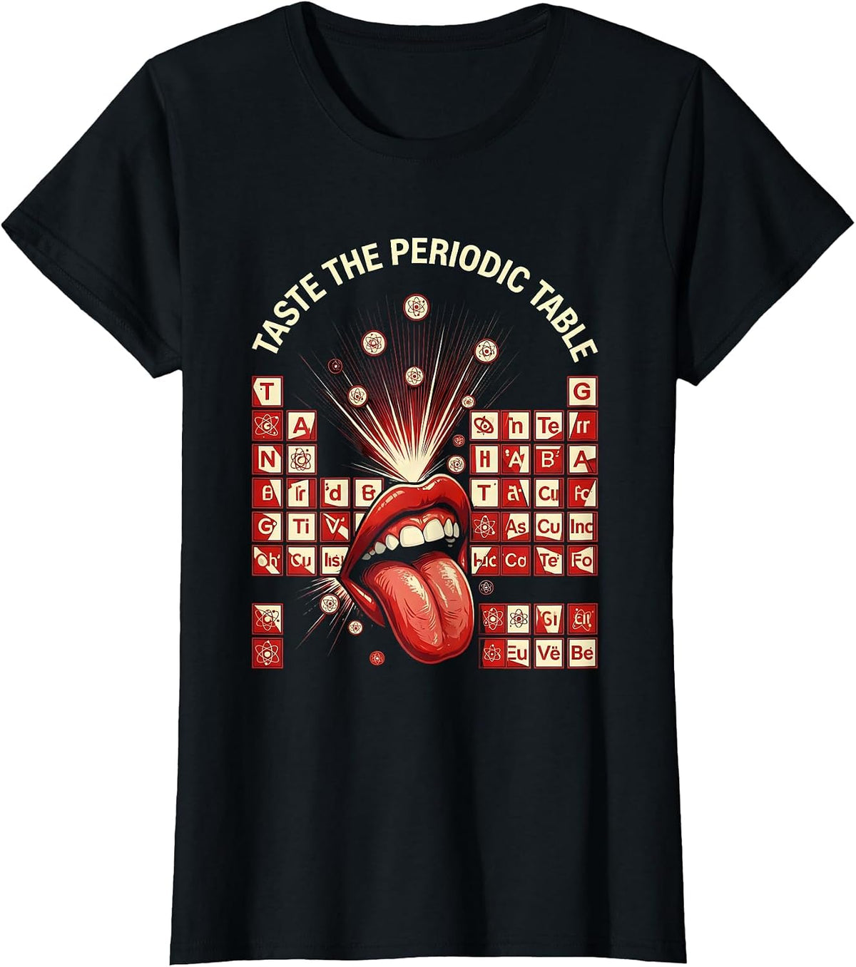 Women's Can I Lick It Periodic Table Science Design T-Shirt - Black
