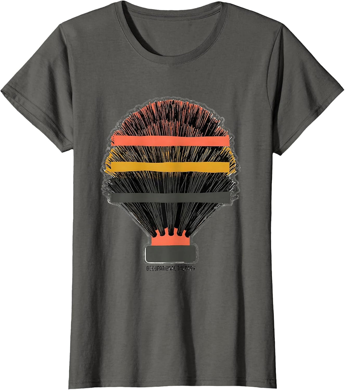 Women's Occupational Therapy Retro Screenprint OT Month Gift T-Shirt - Asphalt Grey