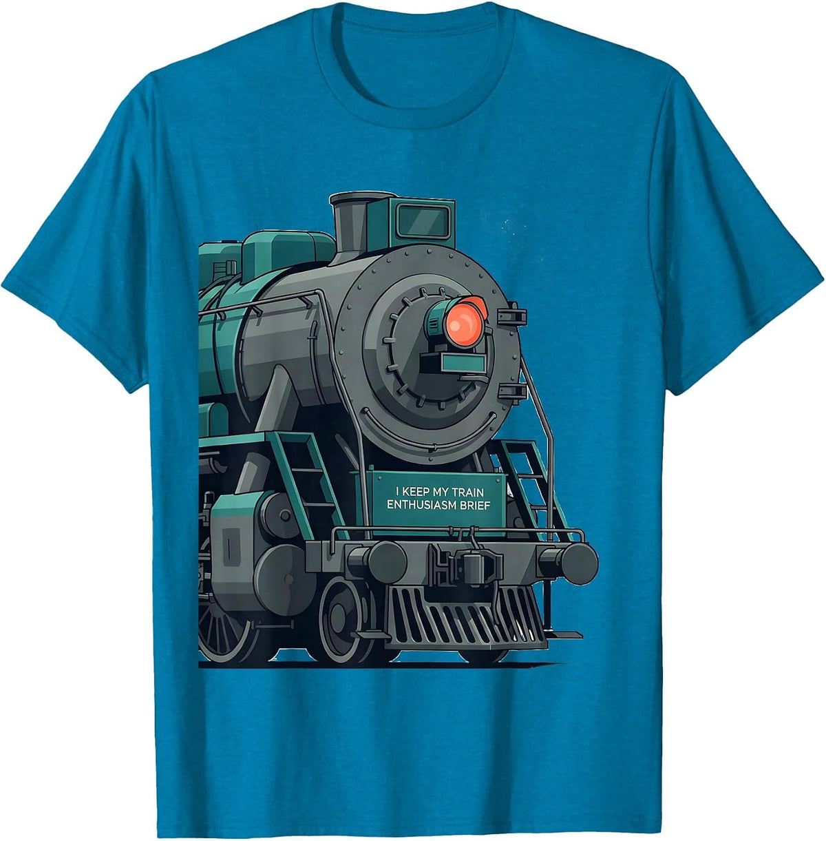 I Keep My Train Enthusiasm Brief Funny Train Enthusiast T-Shirt - Sapphire Blue