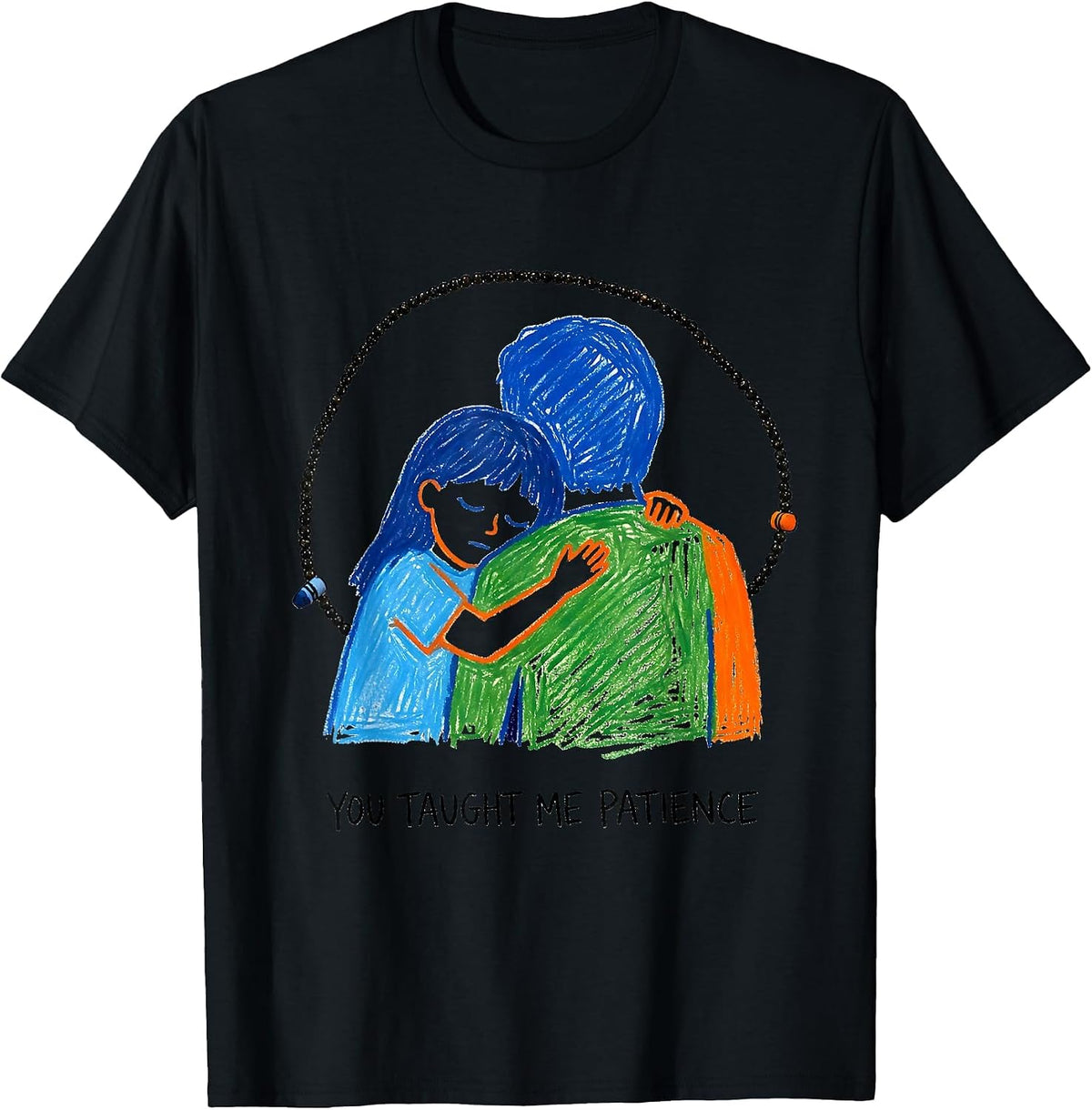 Men's You Taught Me Patience Naive Kidcore Daycare Teacher Humor T-Shirt - Black