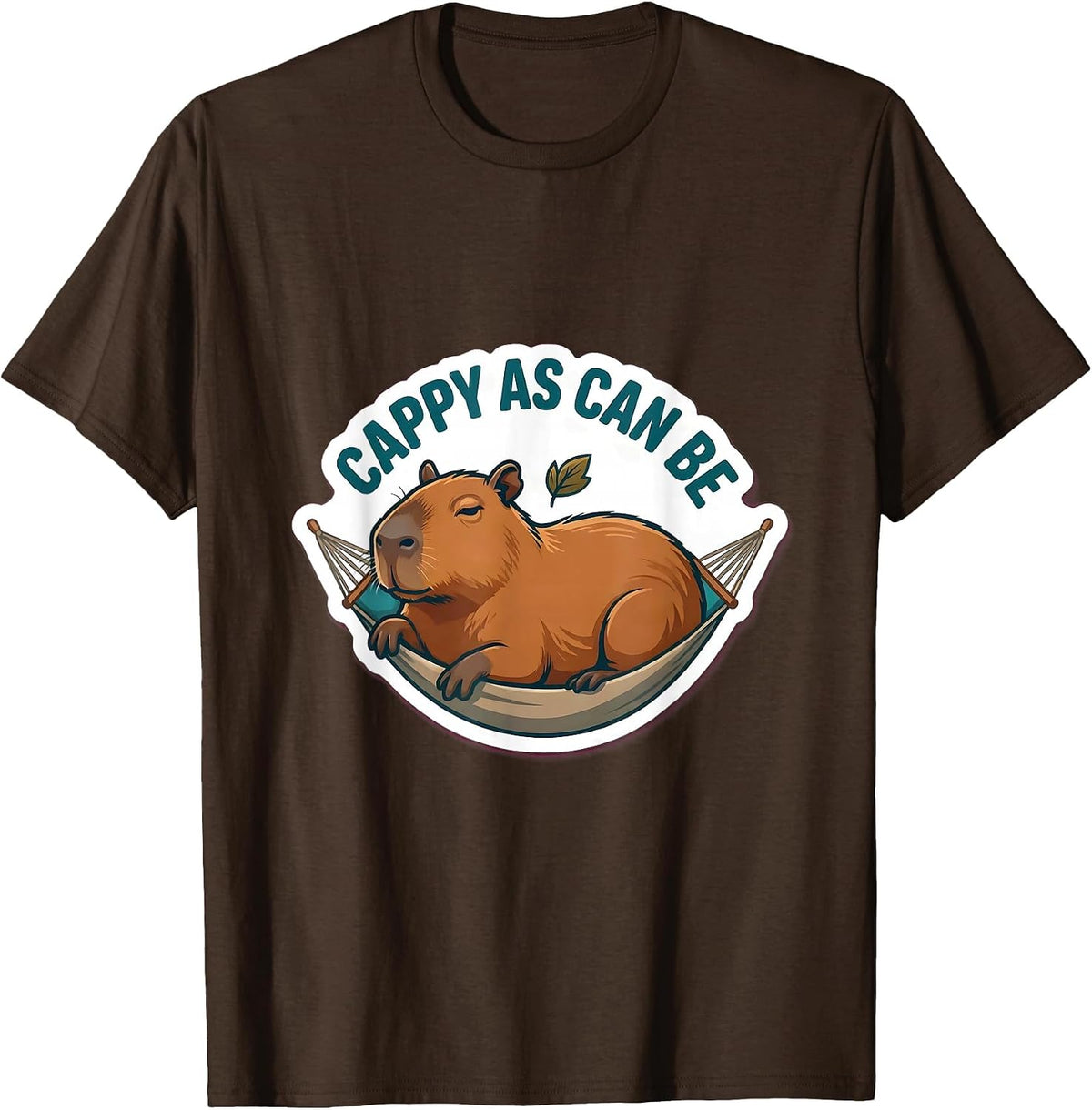 Cappy As Can Be Funny Capybara Meme Animal Humor T-Shirt - Brown