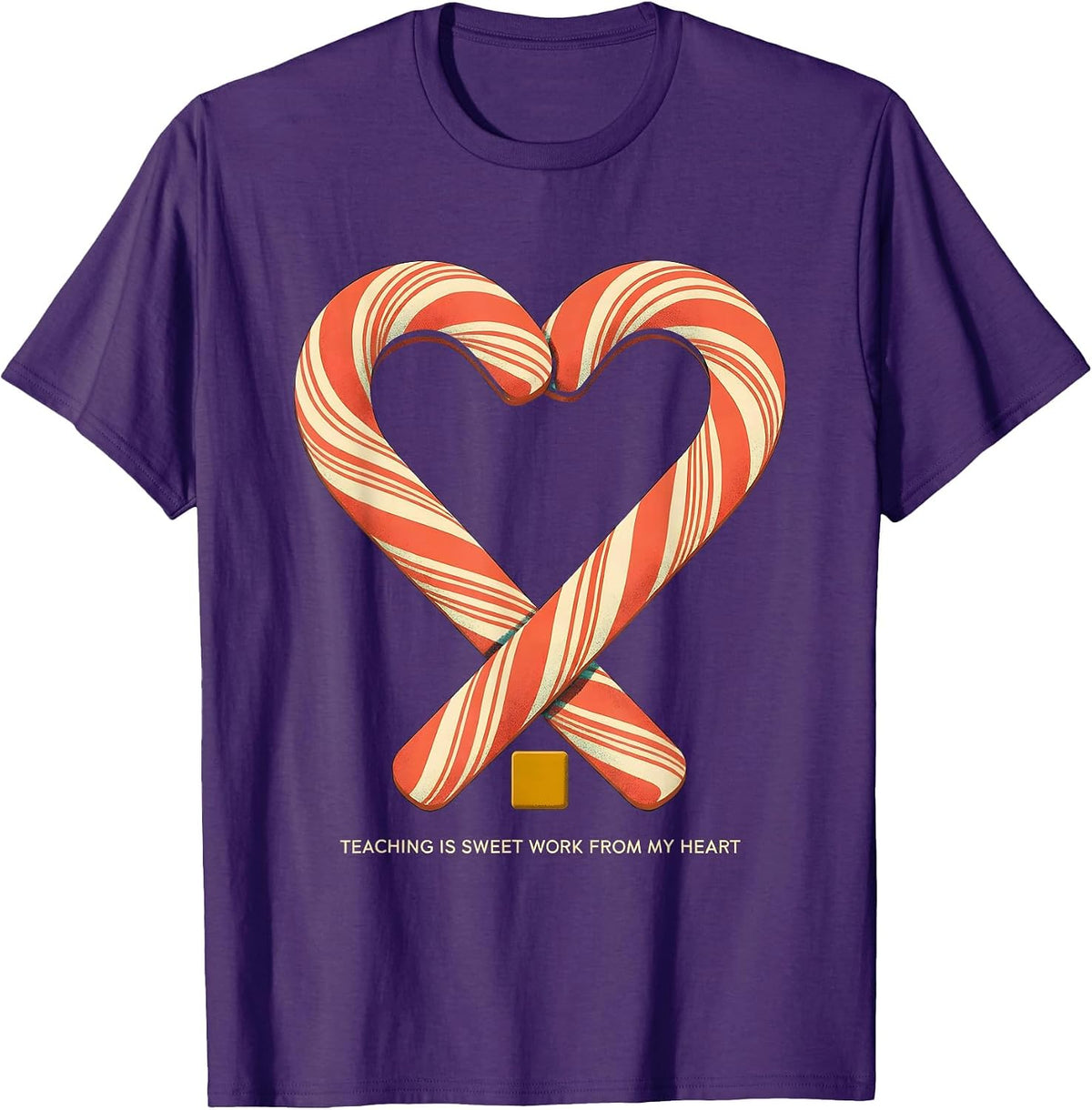 Teaching Is Sweet Work From My Heart Midcentury Modern T-Shirt - Purple