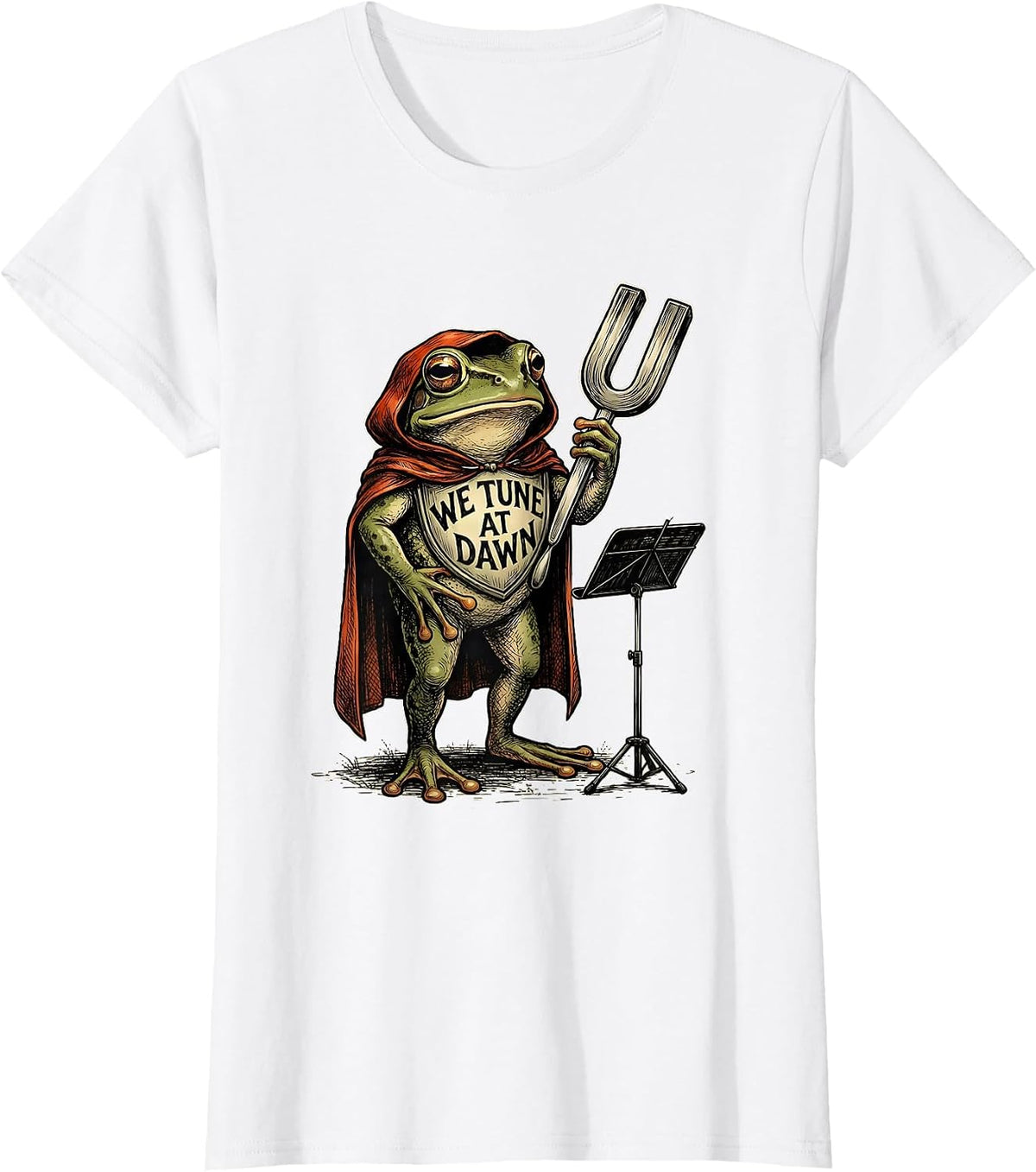 We Tune At Dawn Bold Frog Teacher Back To School Humor T-Shirt - White