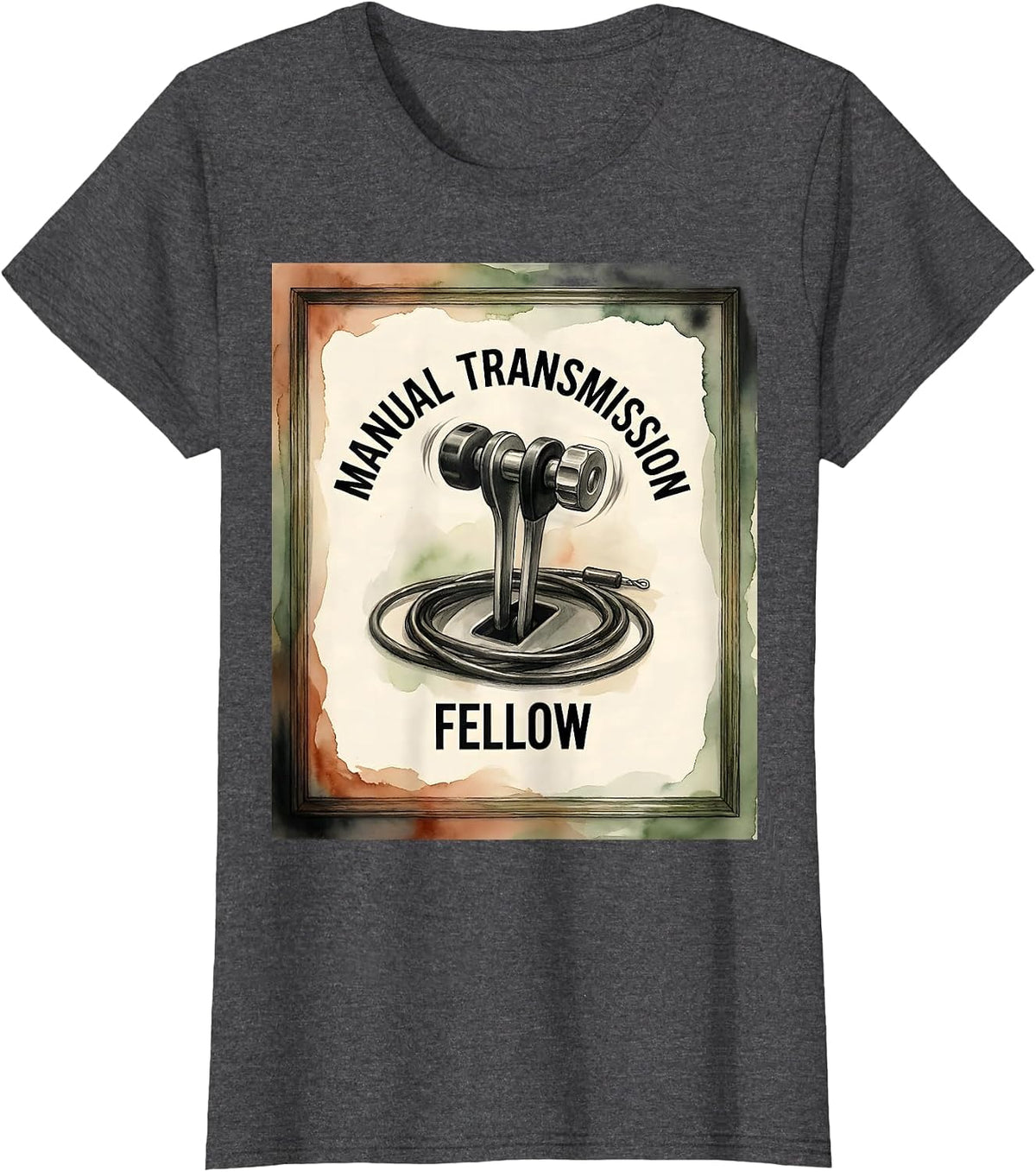 Women's Manual Transmission Fellow Funny Car Guy Mechanic Stick T-Shirt - Dark Heather Grey