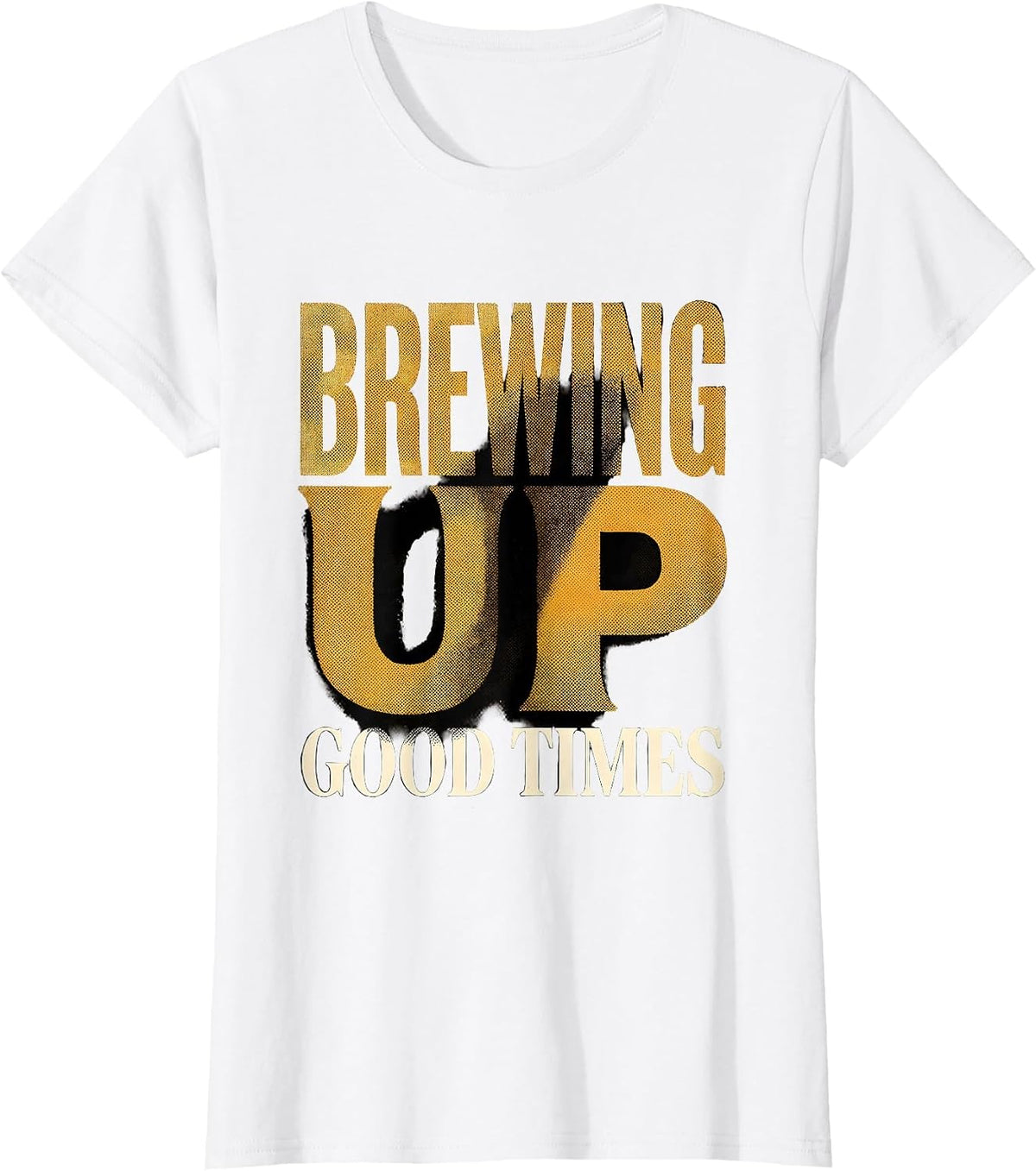 Brewing Up Good Times Beer Lover Design T-Shirt - White