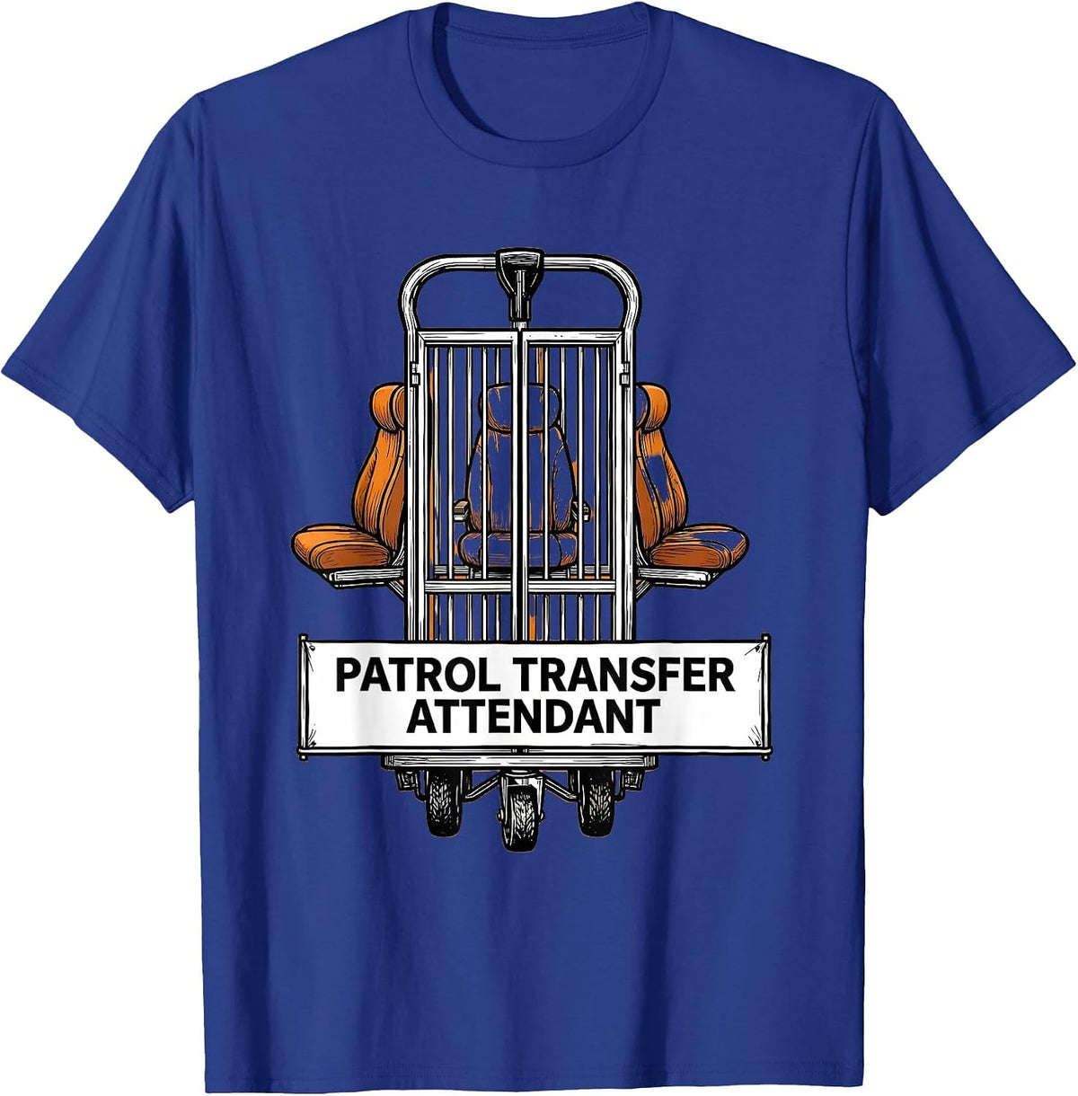 Men's Patrol Transfer Attendant Exploded View Technical Police T-Shirt - Royal Blue