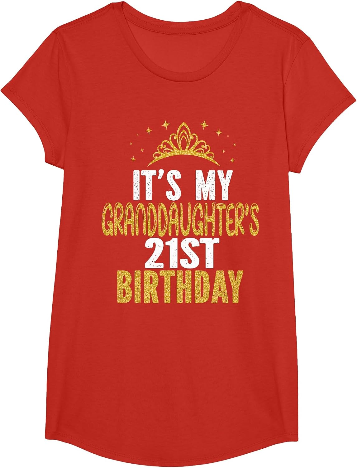 It's My Granddaughter's 21st Birthday 21 Years Old Girl T-Shirt - Girls Red