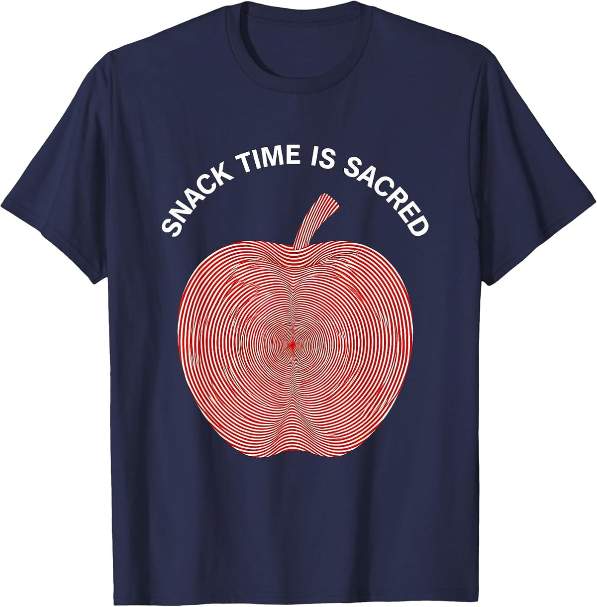 Men's Snack Time Is Sacred Preschool Teacher Design T-Shirt - Navy Blue