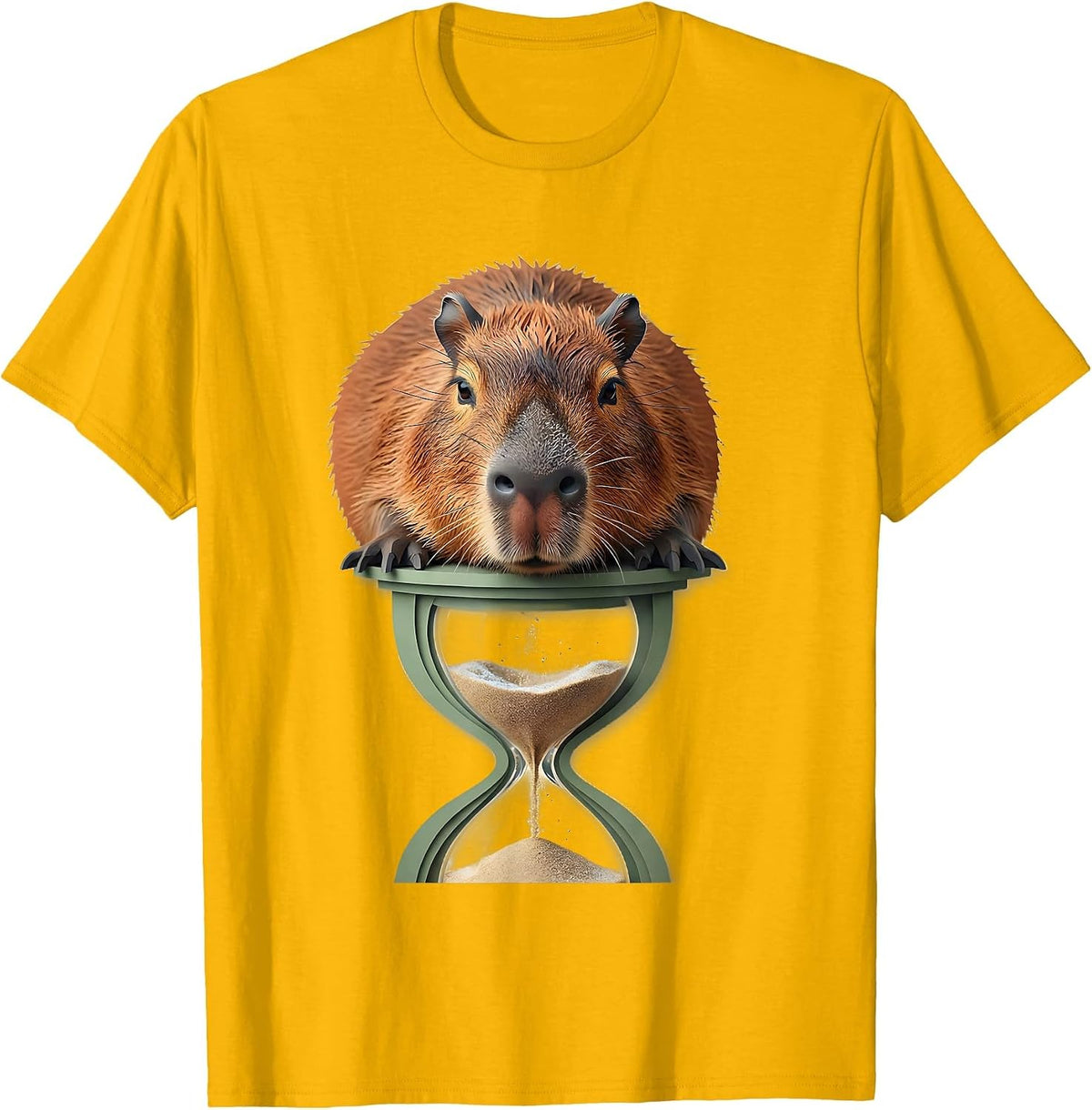 Capybara Paper Cutout Funny Animal Lover Humor T-Shirt - Golden Yellow