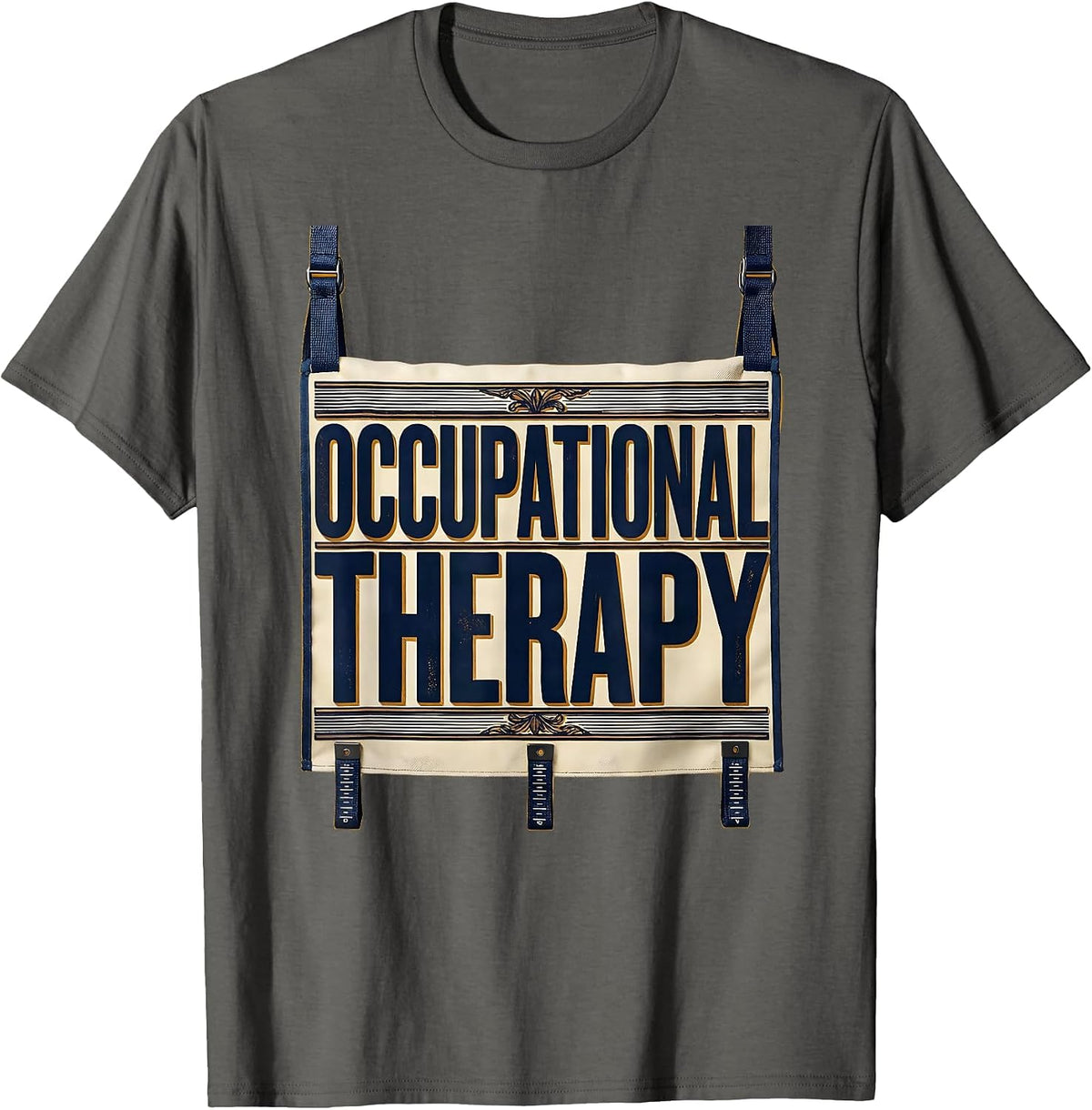 Men's Occupational Therapy Retro Vintage OT Month Pediatric T-Shirt - Asphalt Grey