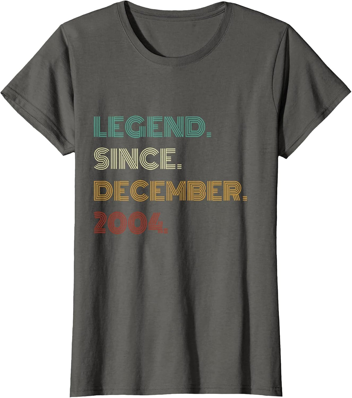 22 Years Old Legend Since December 2004 22nd Birthday T-Shirt - Asphalt Grey