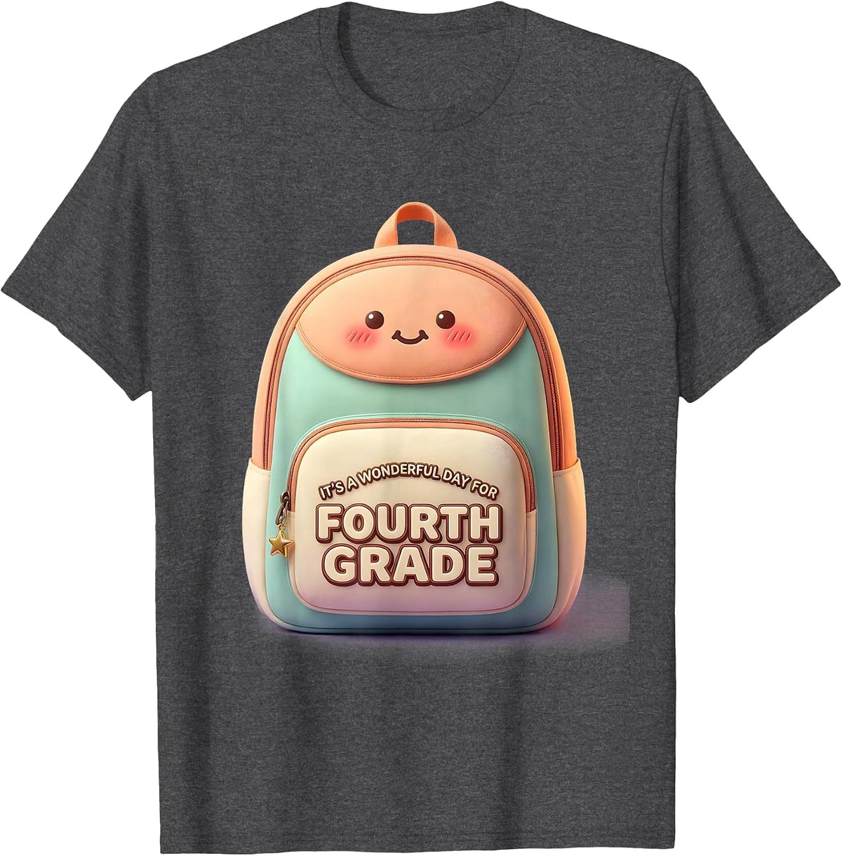 It's A Wonderful Day For Fourth Grade Cute Kawaii Teacher T-Shirt - Dark Heather Grey