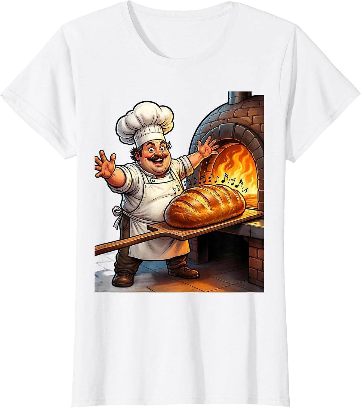 In My Sourdough Era Baker Stone Oven Illustration T-Shirt - White