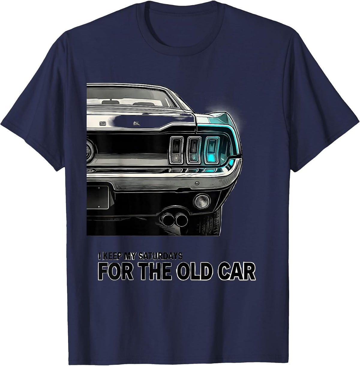 I Keep My Saturdays For The Old Car Funny Classic Car Guy T-Shirt - Navy Blue
