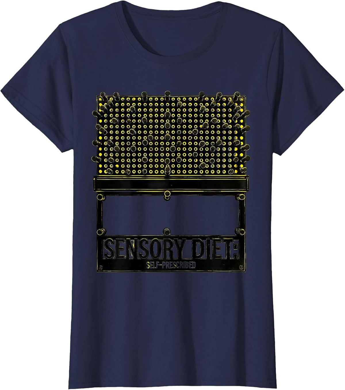 Women's Sensory Diet Self-Prescribed Occupational Therapy Stencil T-Shirt - Navy Blue