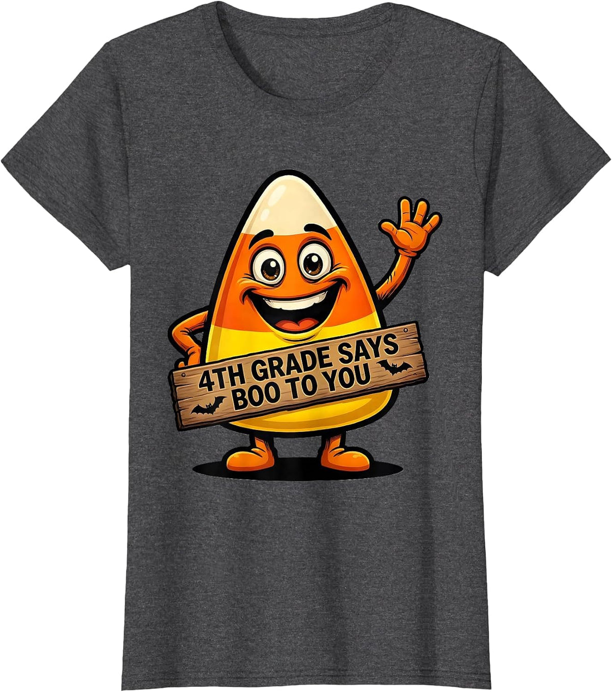 Women's 4th Grade Says Boo To You Funny Teacher Halloween Group T-Shirt - Dark Heather Grey