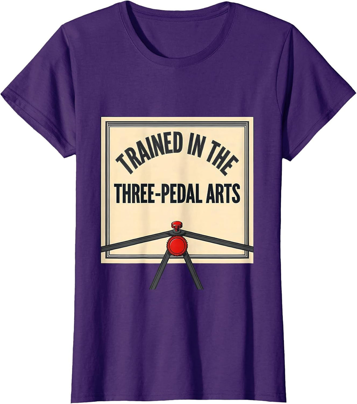 Women's Trained In The Three-Pedal Arts Funny Stick Shift Car Guy T-Shirt - Purple