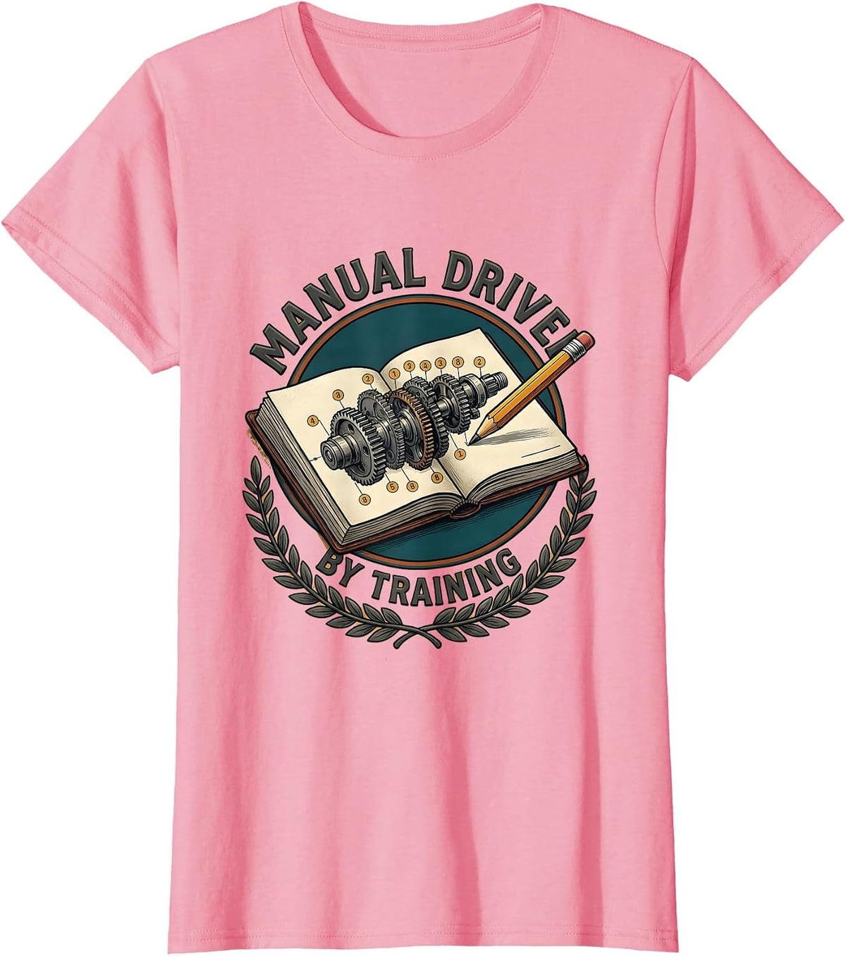 Women's Manual Driver By Training Funny Stick Shift Car Guy Mechanic T-Shirt - Pink