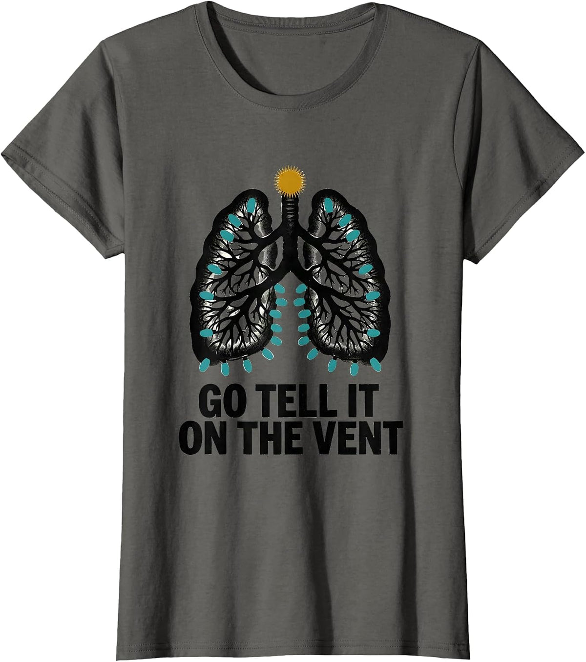 Women's Go Tell It On The Vent Midcentury Modern Respiratory T-Shirt - Asphalt Grey