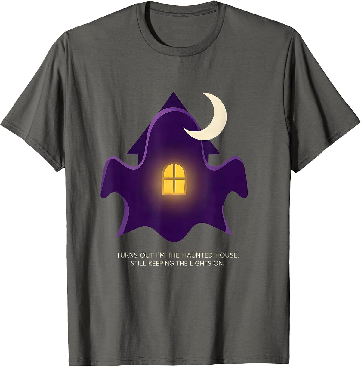 Men's Turns Out I'm The Haunted House Ghost Mental Health T-Shirt - Asphalt Grey