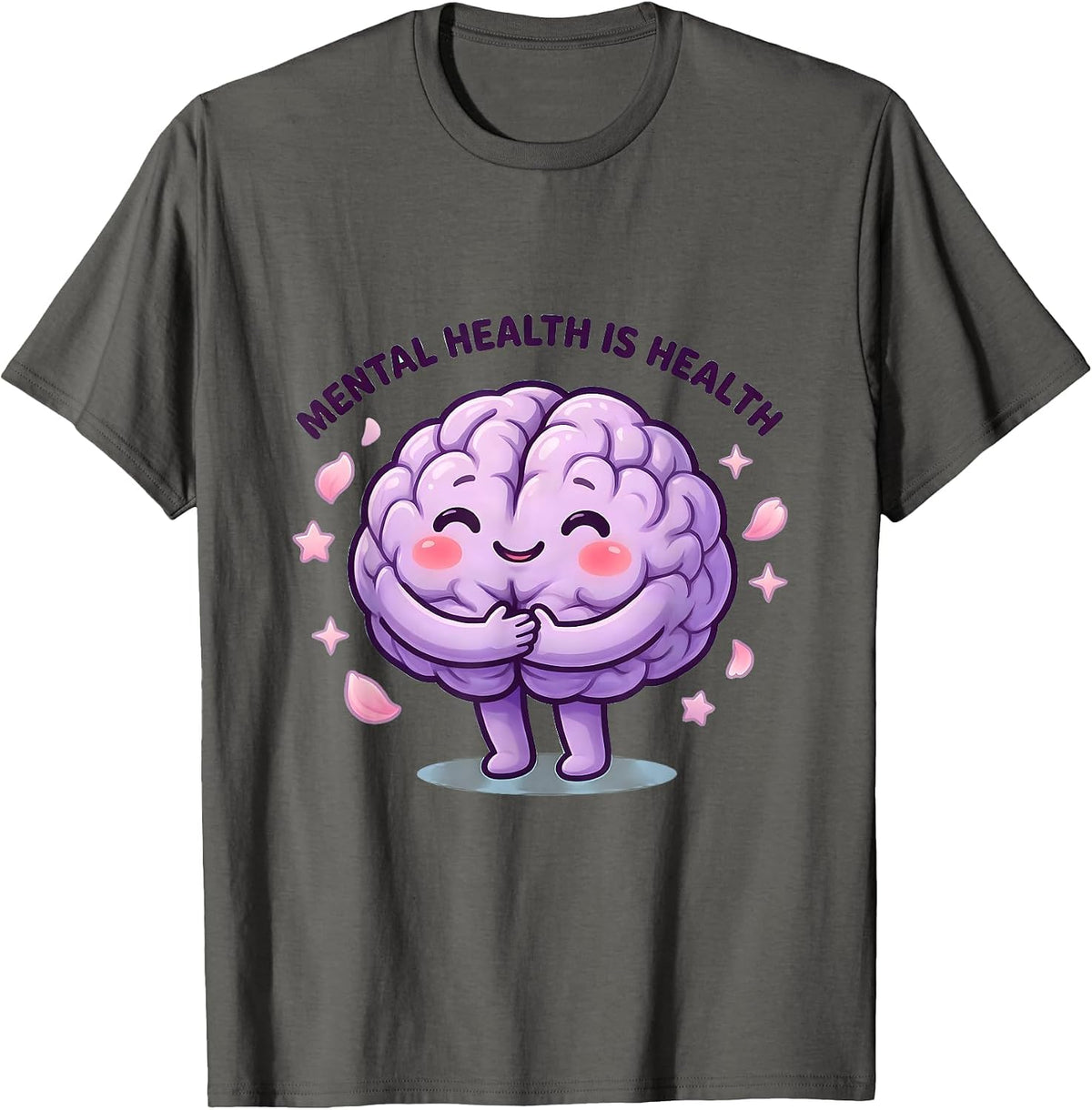 Mental Health Is Health Awareness Design T-Shirt - Asphalt Grey