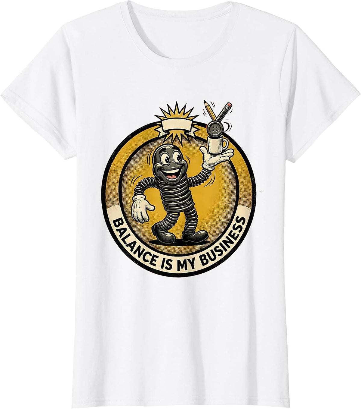 Balance Is My Business Occupational Therapy Design T-Shirt - White