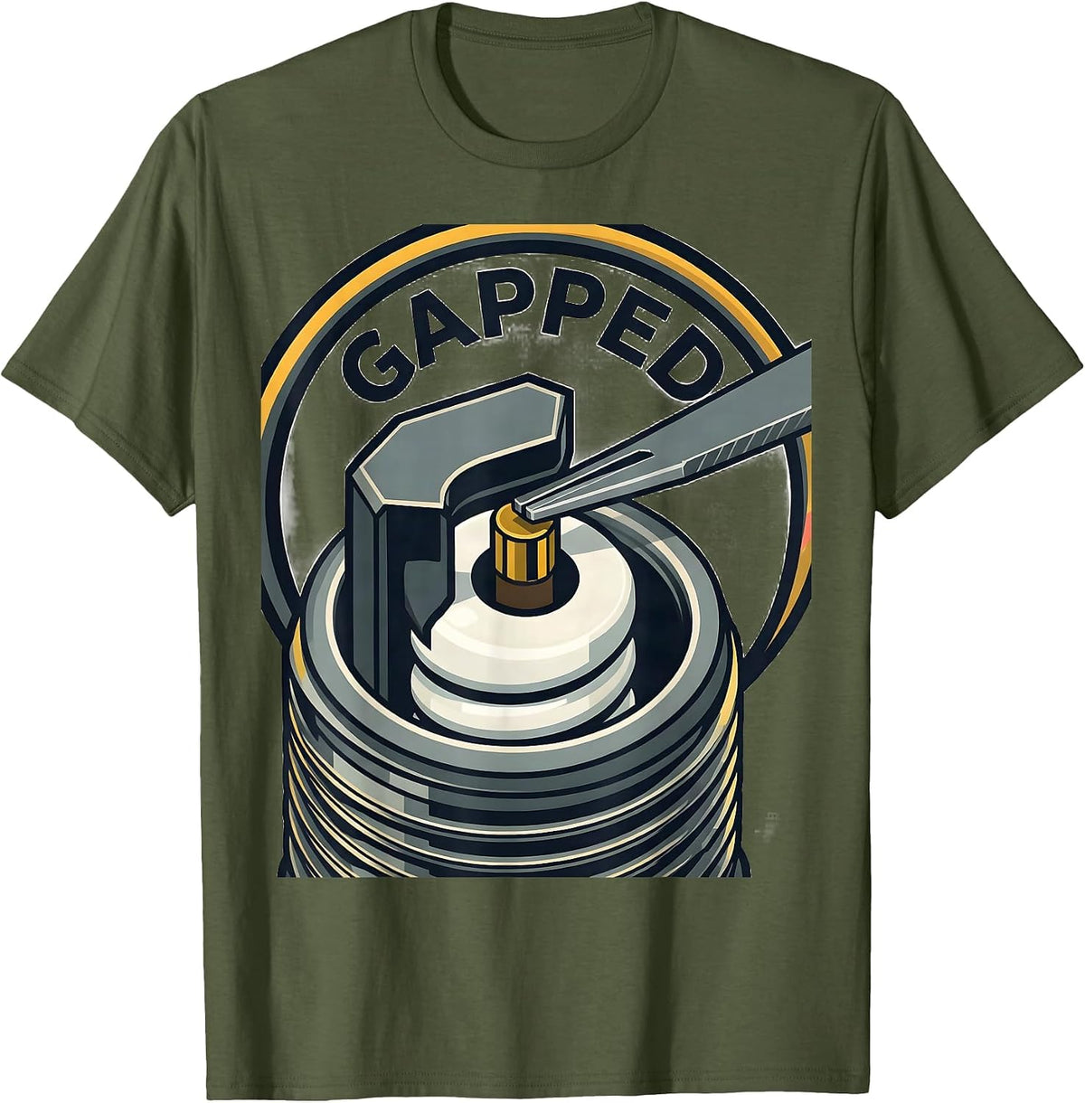 Gapped Funny Car Guy Car Enthusiast Mechanic Gift T-Shirt - Olive Green