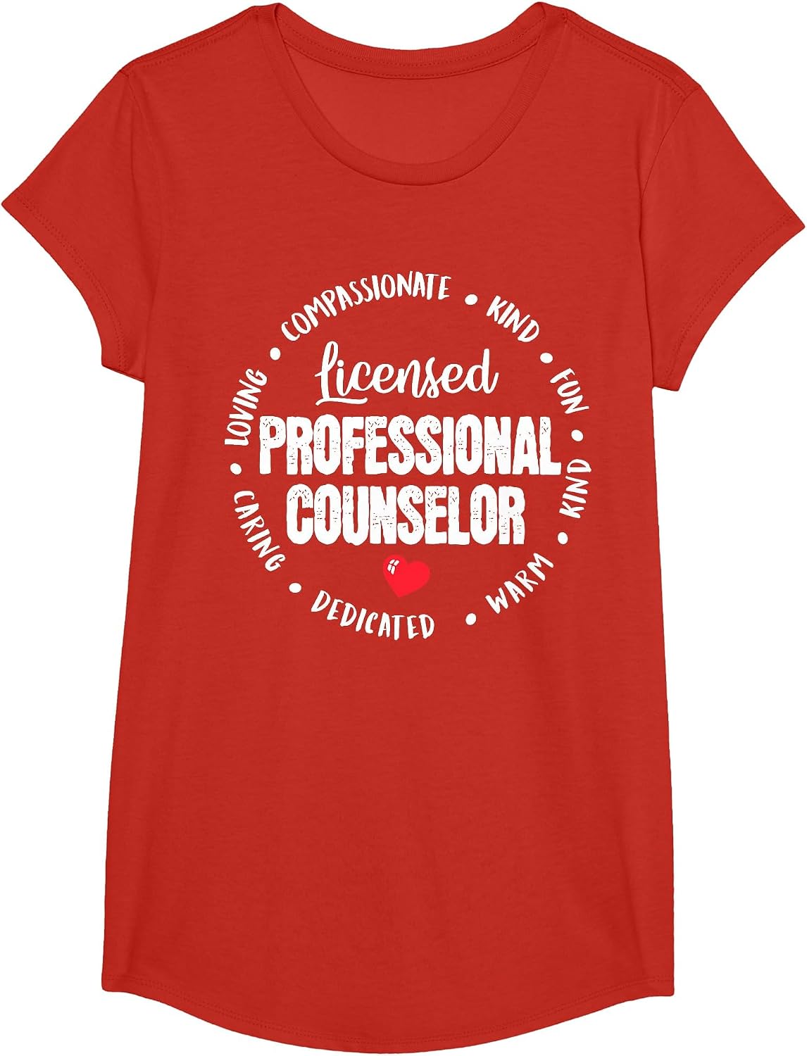 LPC Licensed Professional Counselor School Counseling Office T-Shirt - Girls Red