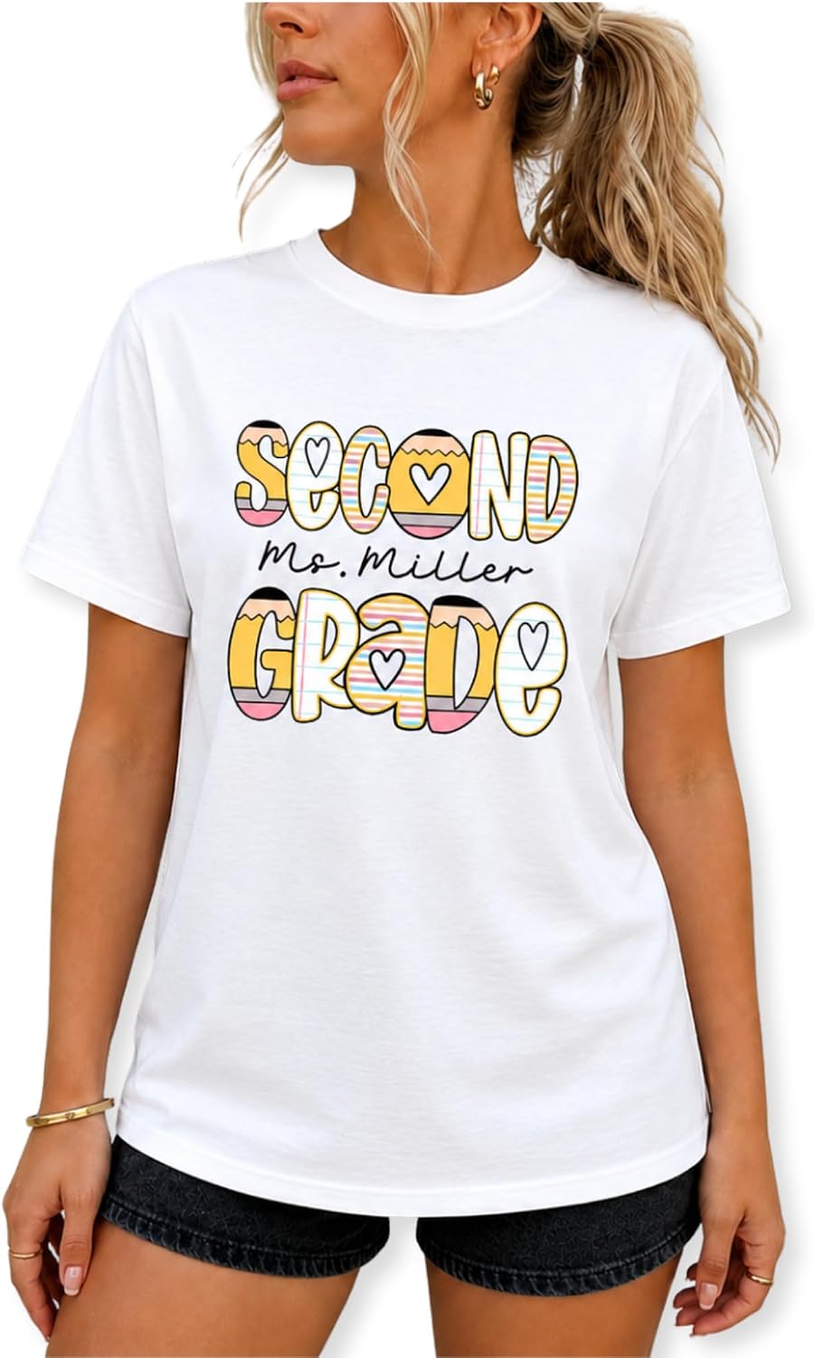 Custom Teacher T-Shirt Team Grade Level Back to School - Second Grade