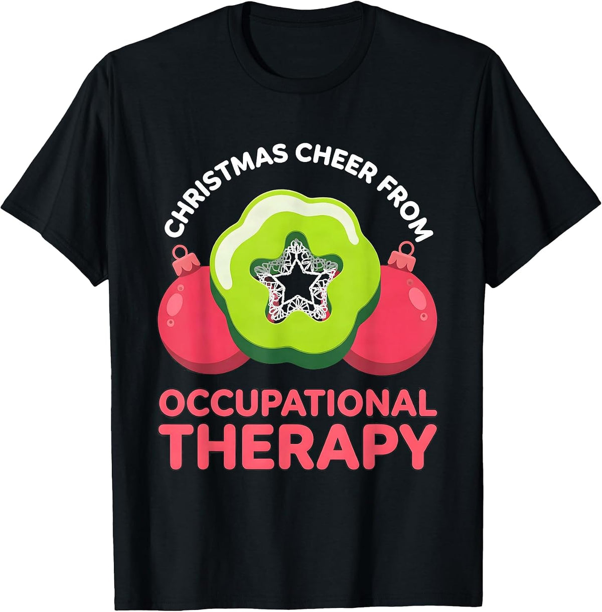 Men's Christmas Cheer From Occupational Therapy Funny T-Shirt - Black